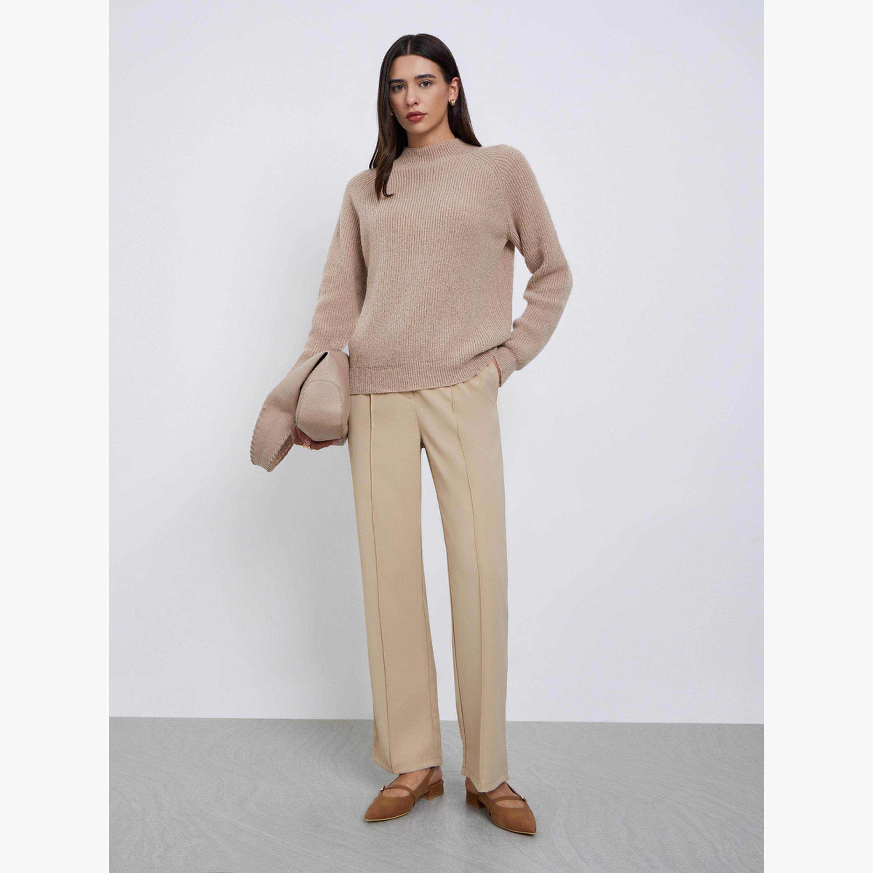 Styli Women Beige Regular Fit Sweater-women-clothing-cardigansandjumpers-jumpers-image-2