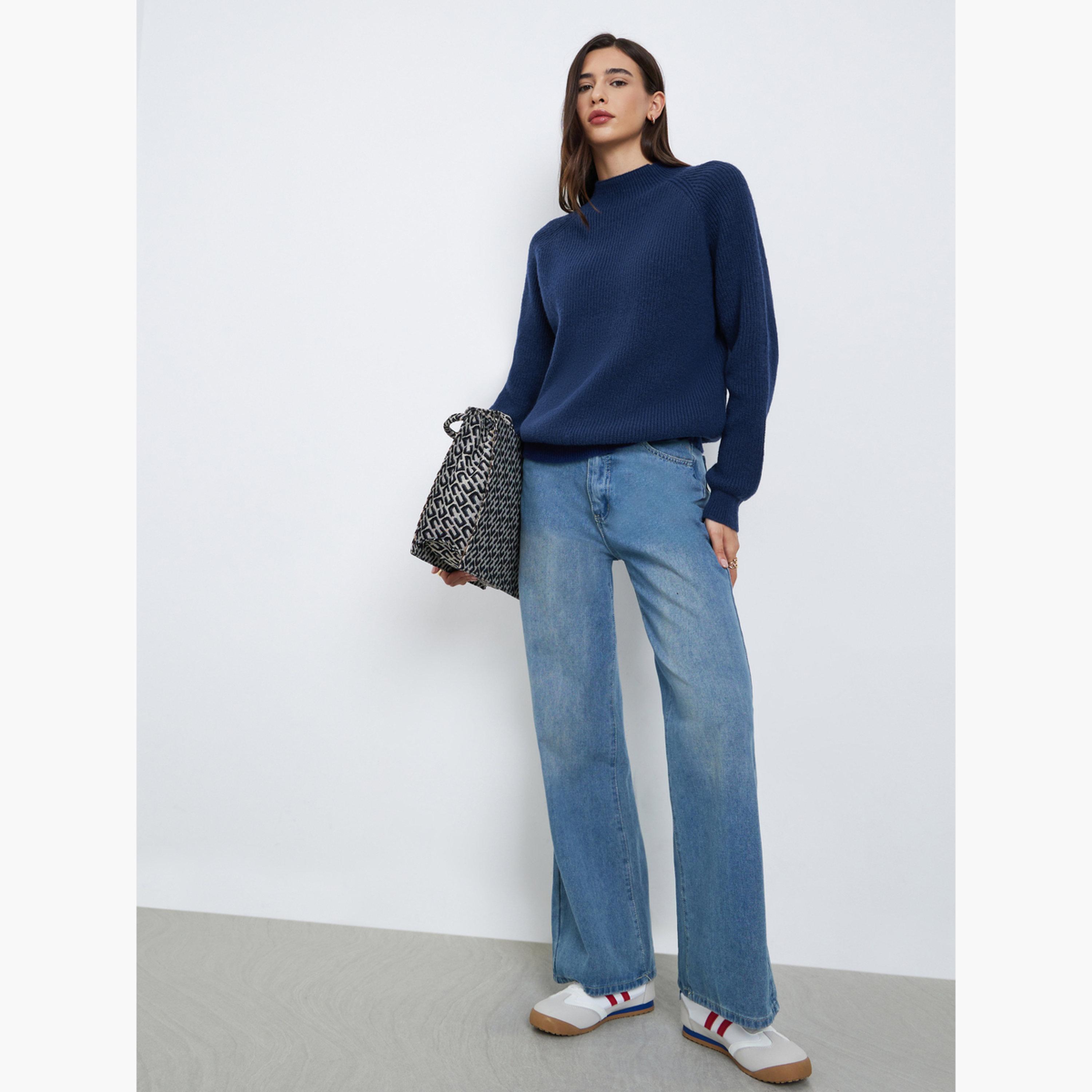 Styli Women Navy Blue Regular Fit Sweater-women-clothing-cardigansandjumpers-jumpers-image-2