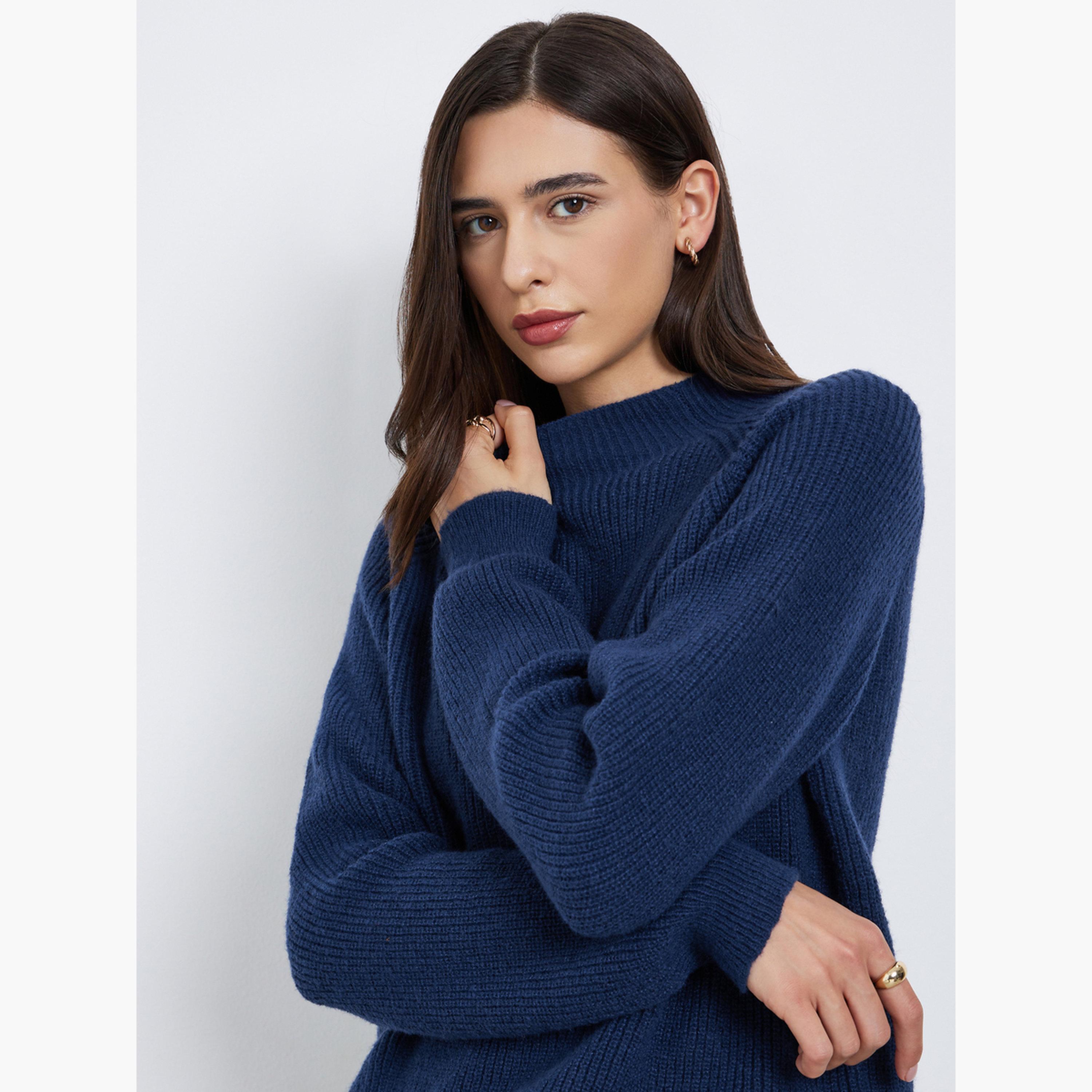 Styli Women Navy Blue Regular Fit Sweater-women-clothing-cardigansandjumpers-jumpers-image-3