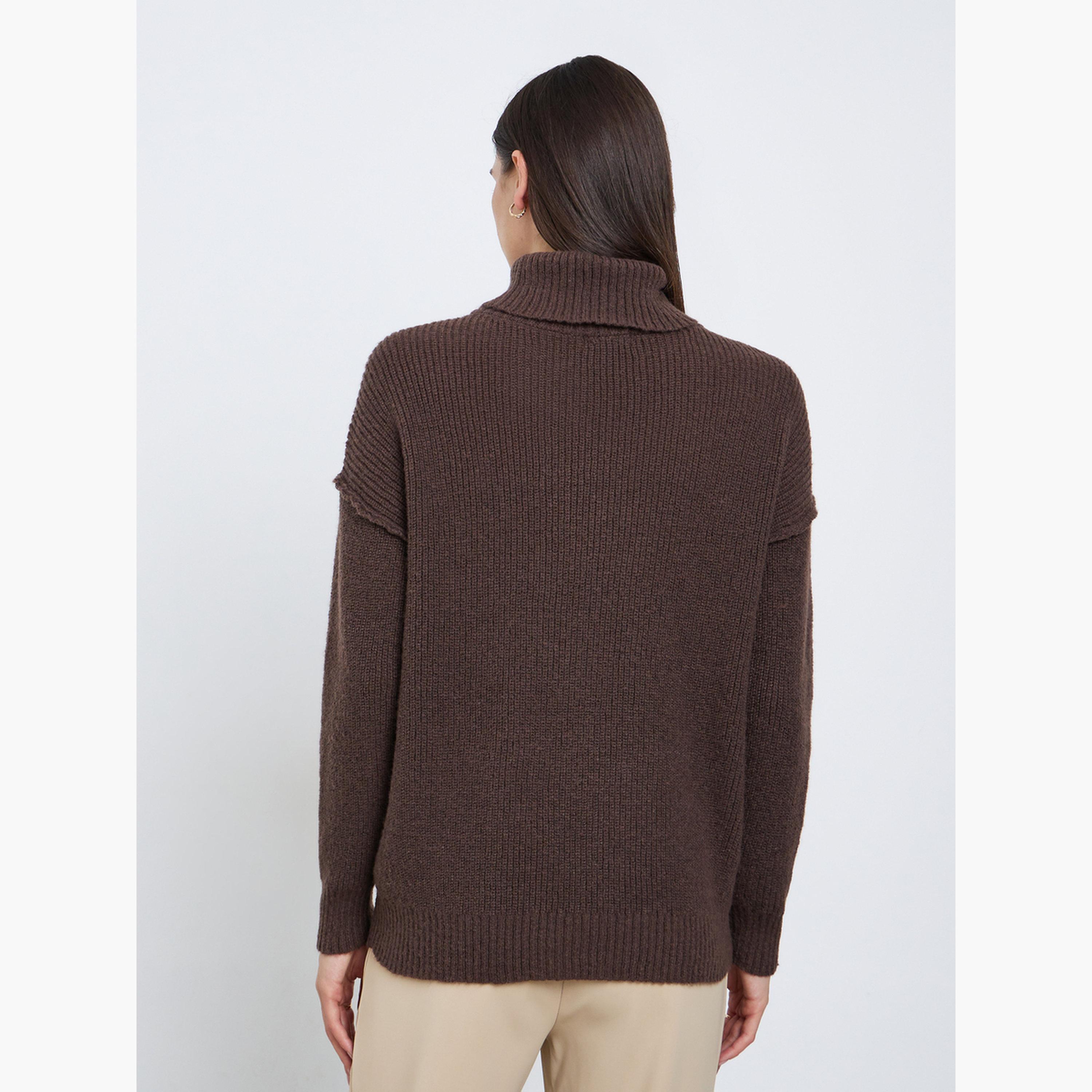 ستايلي - سترة حجم كبير ذات رقبة مدورة بلون بني قهوة-women-clothing-cardigansandjumpers-jumpers-image-5