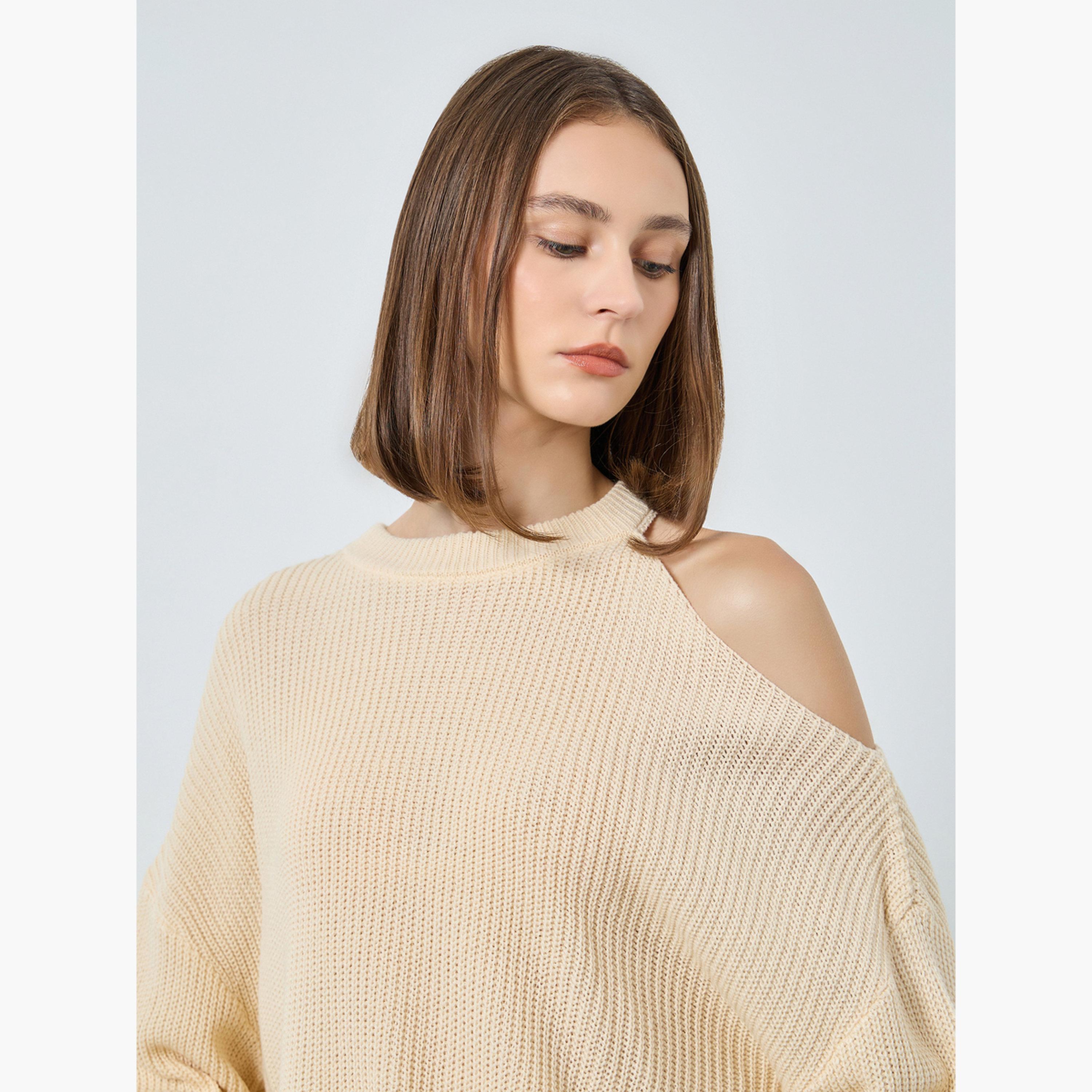 ستايلي - سترة بيج محبوكة بأكتاف مكشوفة للنساء -women-clothing-cardigansandjumpers-jumpers-image-2