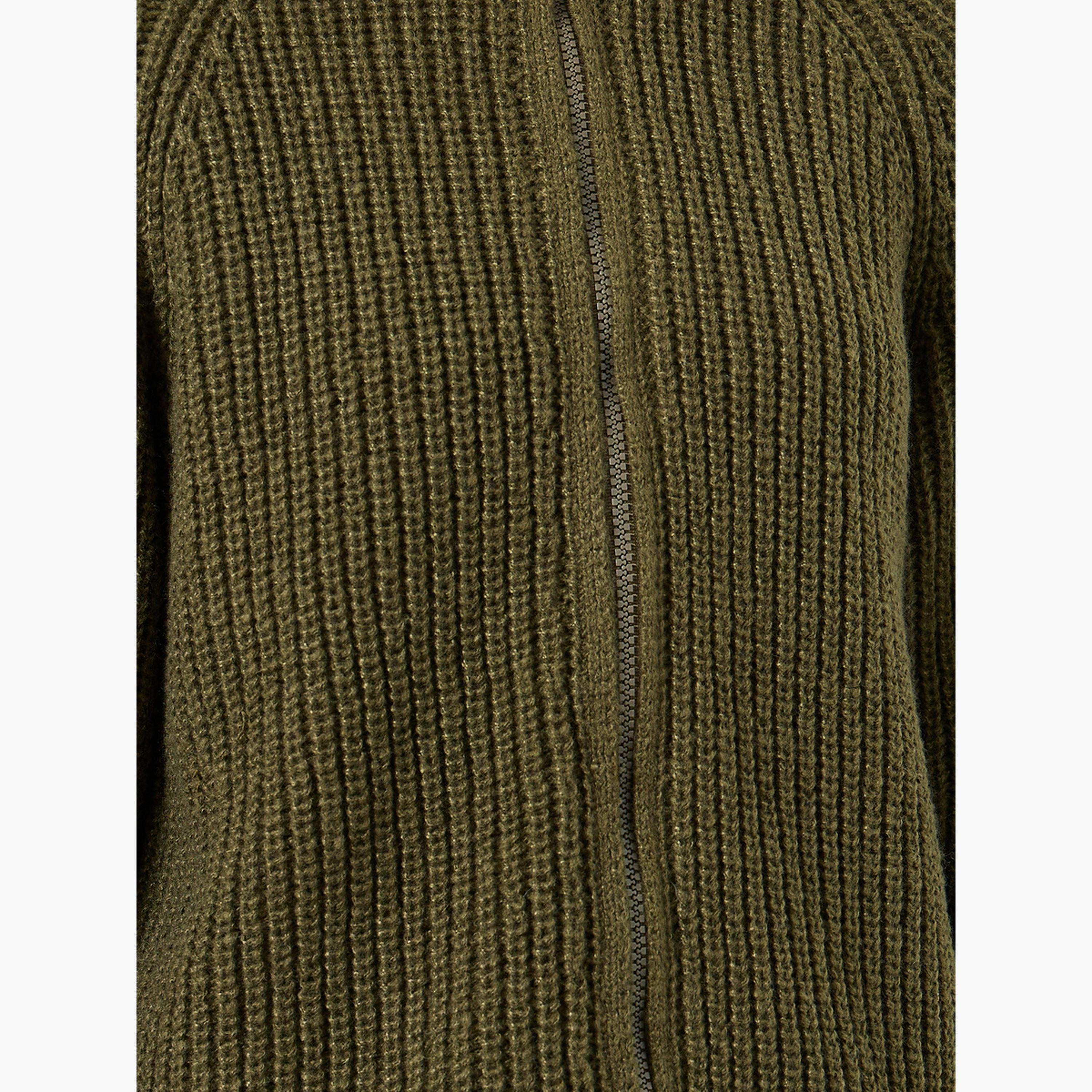 ستايلي - سترة زيتونية بقصّة عادية وسحّاب للنساء -women-winterwear-cardigansandjumpers-jumpers-image-4