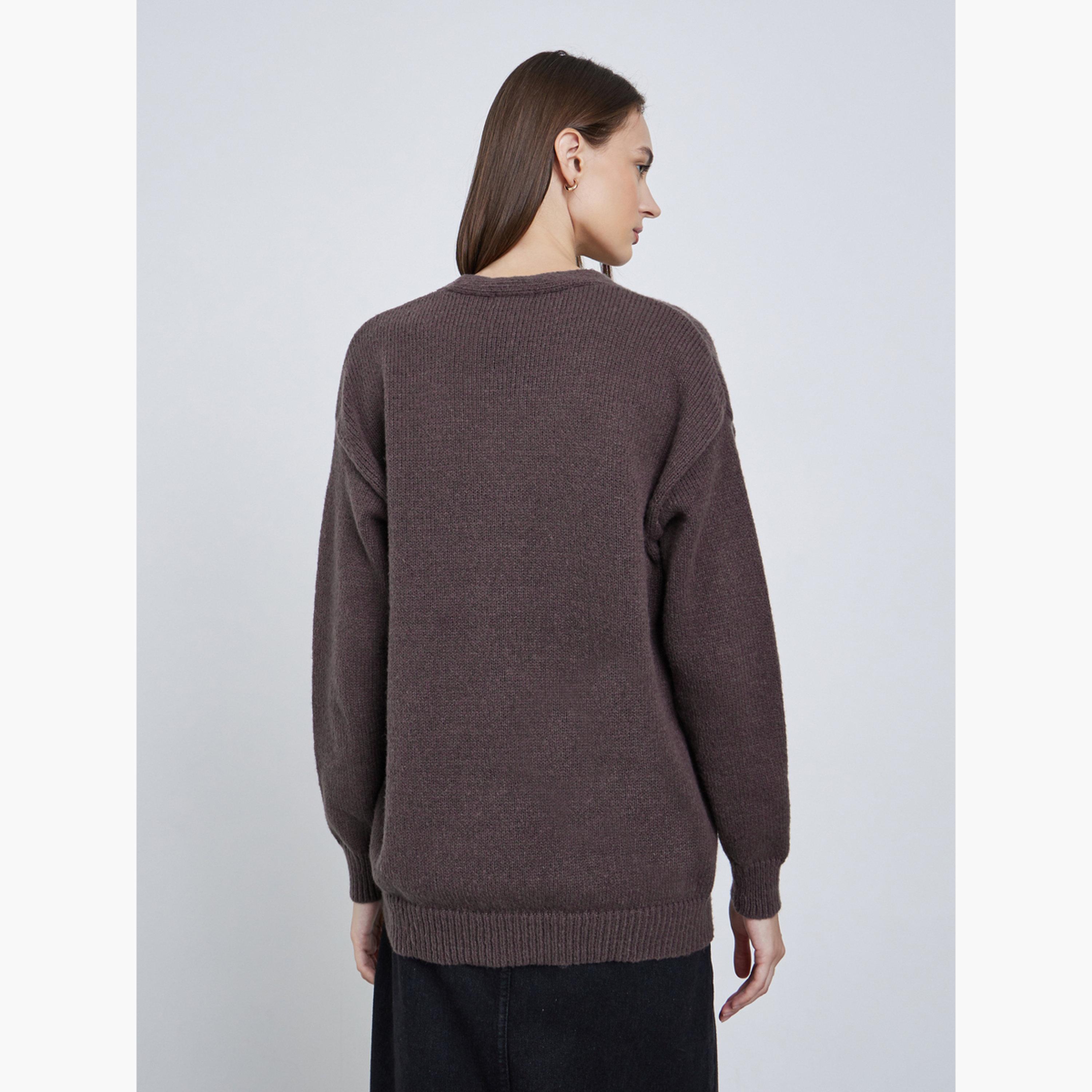 ستايلي - كارديغان بني محبوك حجم كبير بأزرار-women-clothing-cardigansandjumpers-cardigans-image-3