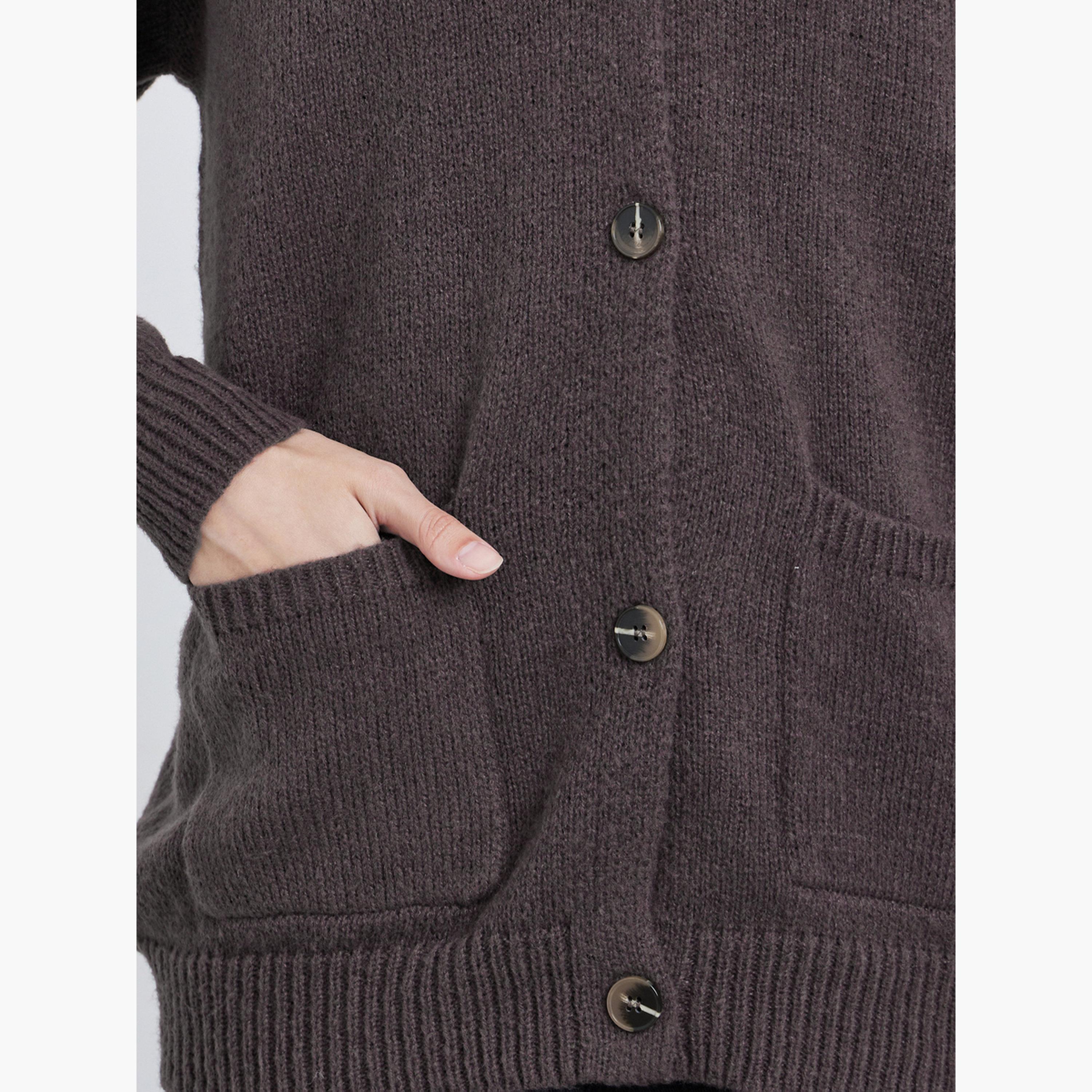 ستايلي - كارديغان بني محبوك حجم كبير بأزرار-women-clothing-cardigansandjumpers-cardigans-image-4