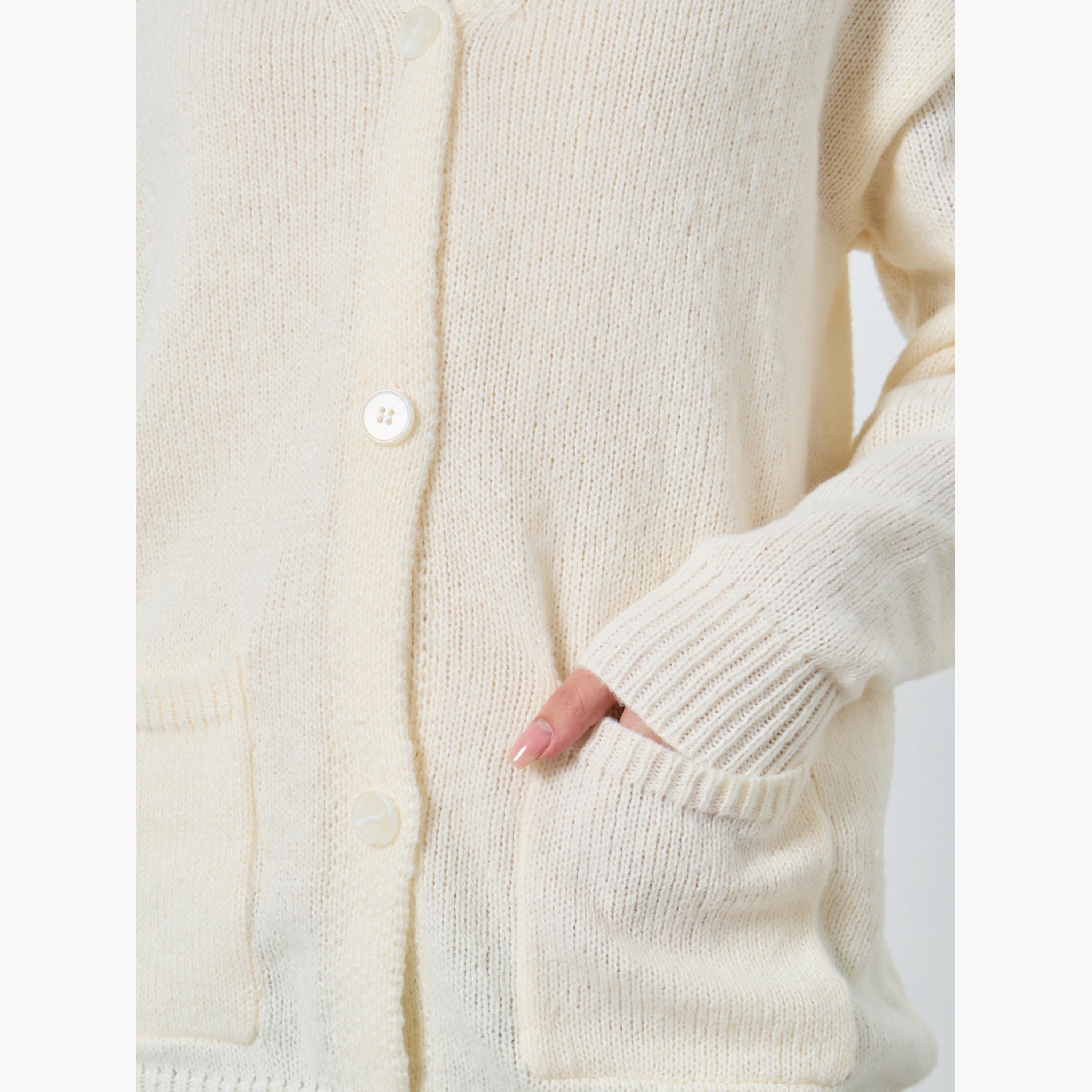 ستايلي - سترة كارديغان حجم كبير لون أبيض العاجي-women-clothing-cardigansandjumpers-cardigans-image-5