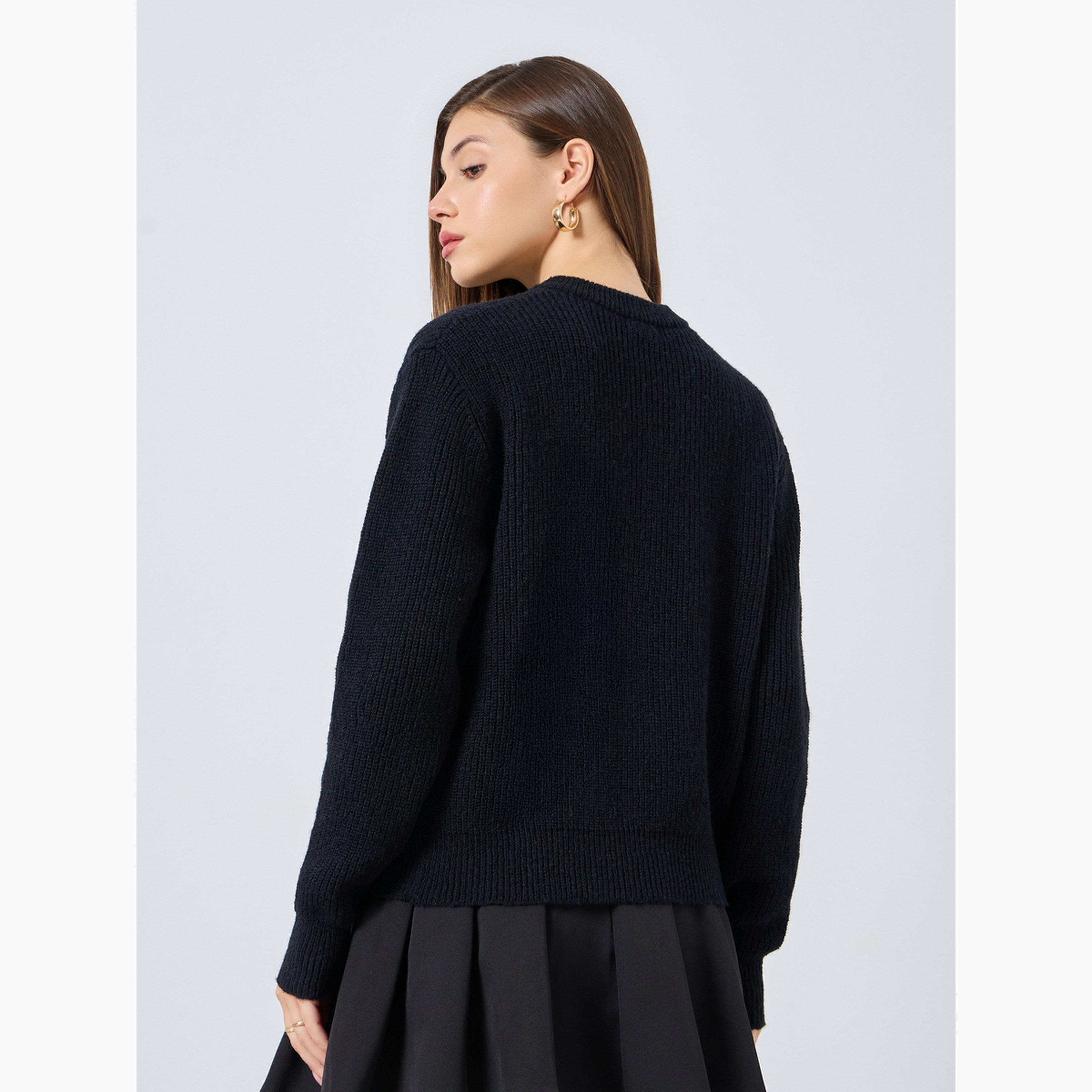 Styli Women Black Regular Fit Cardigan Sweater-women-clothing-cardigansandjumpers-cardigans-image-3