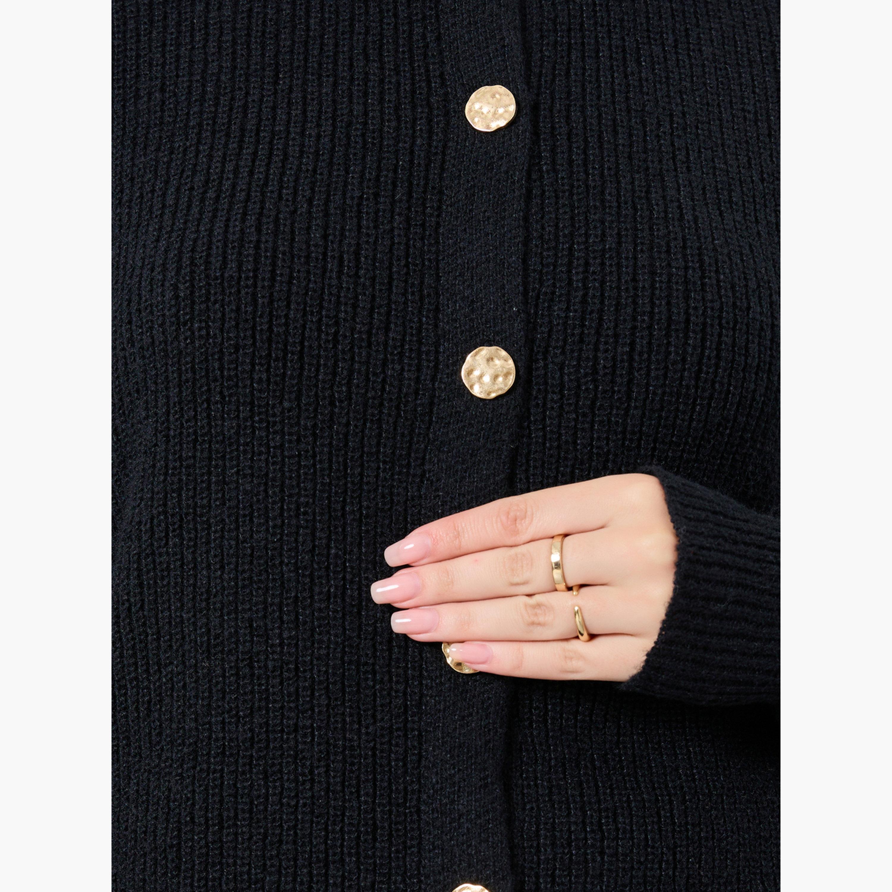 Styli Women Black Regular Fit Cardigan Sweater-women-clothing-cardigansandjumpers-cardigans-image-4