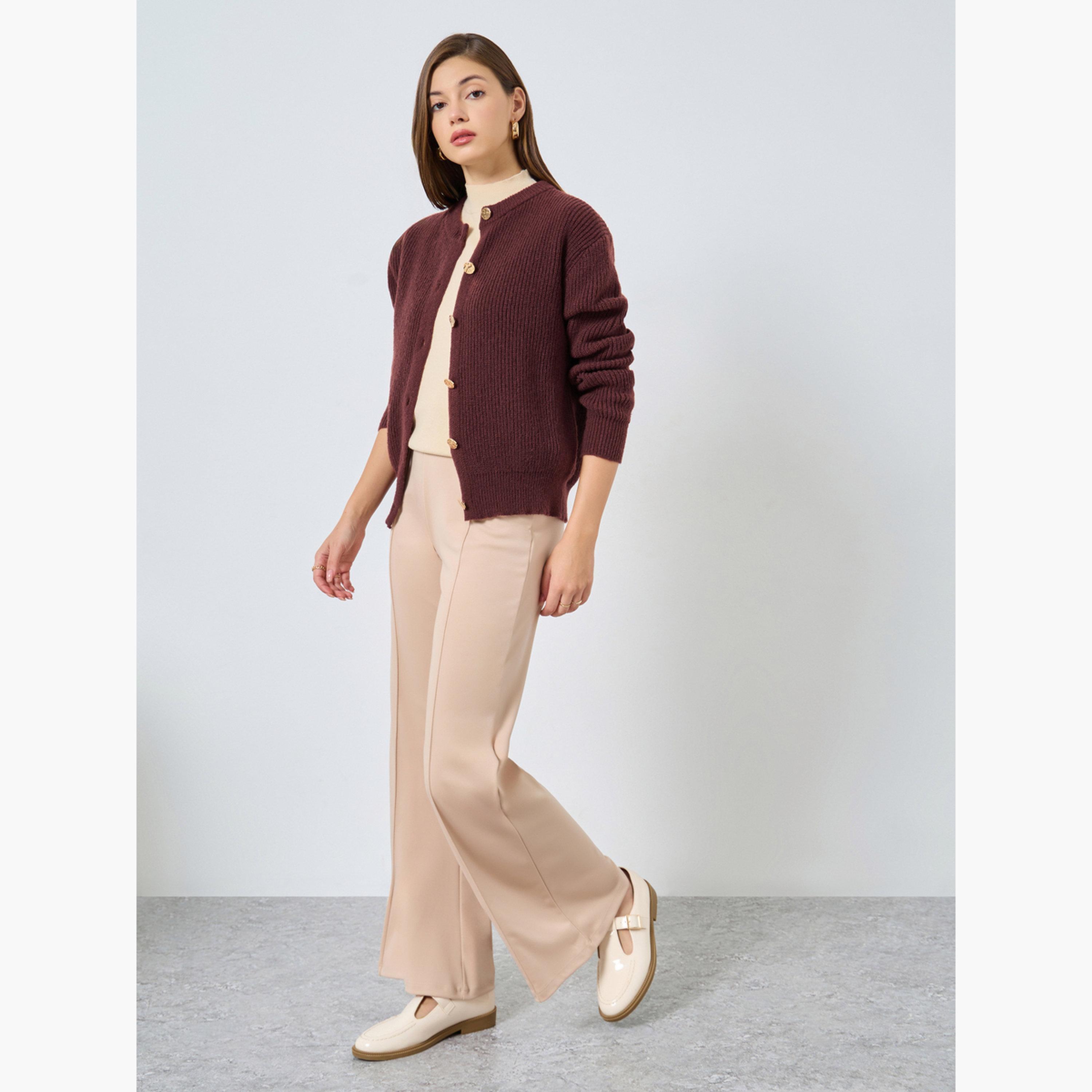 Styli Women Rust Regular Fit Cardigan Sweater-women-clothing-cardigansandjumpers-cardigans-image-2