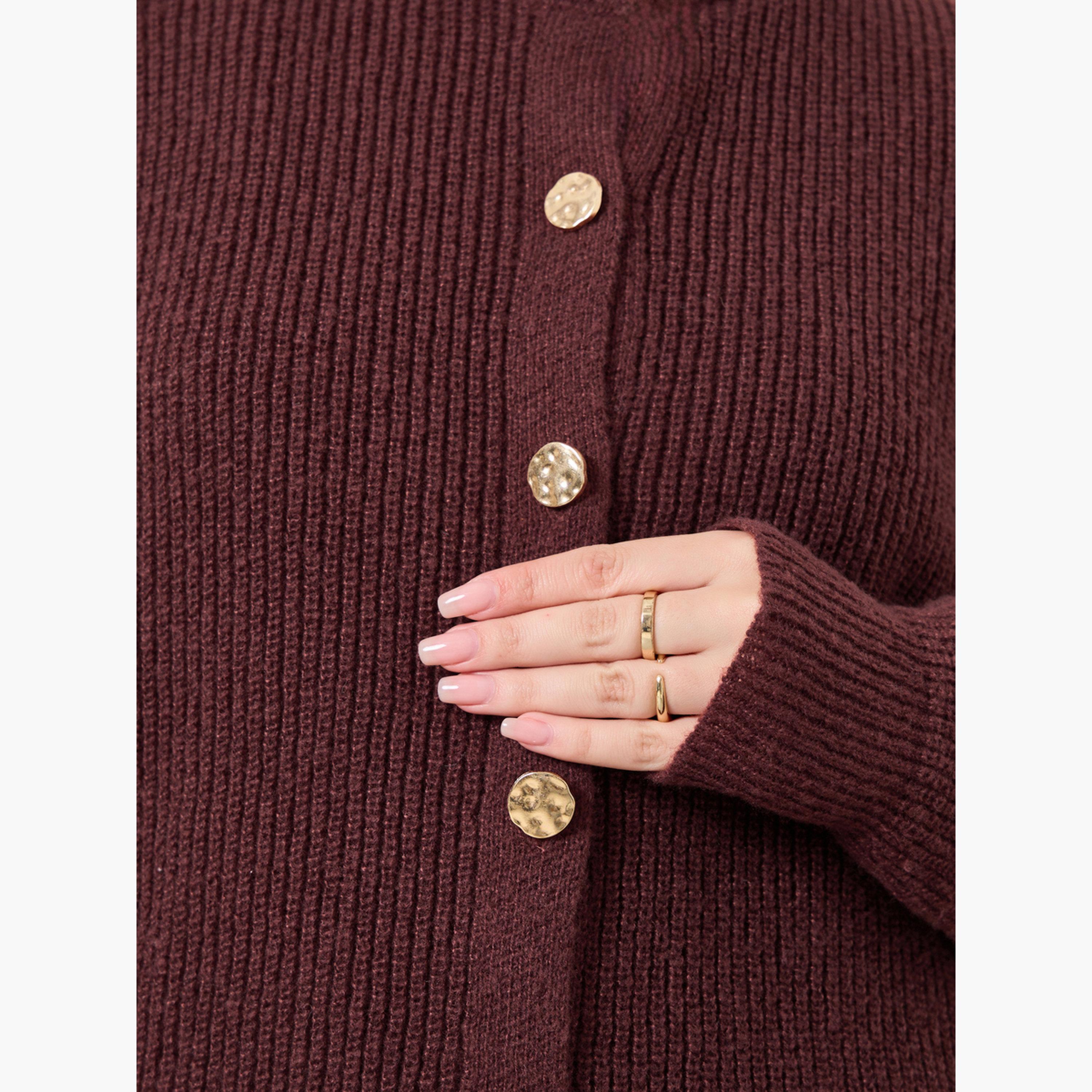 Styli Women Rust Regular Fit Cardigan Sweater-women-clothing-cardigansandjumpers-cardigans-image-5