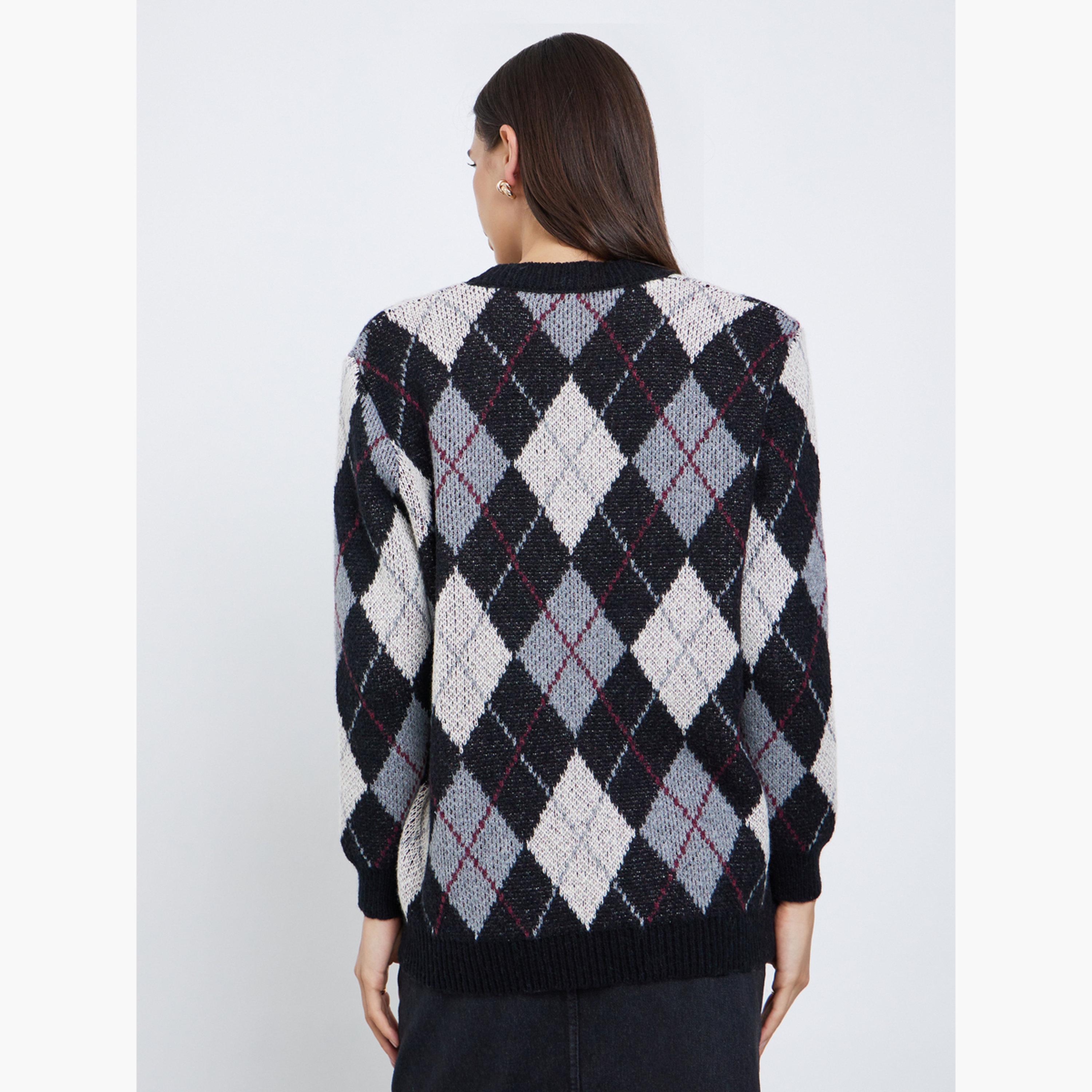 ستايلي - كارديغان طويل بنمط أرجيل حجم كبير-women-clothing-cardigansandjumpers-cardigans-image-4