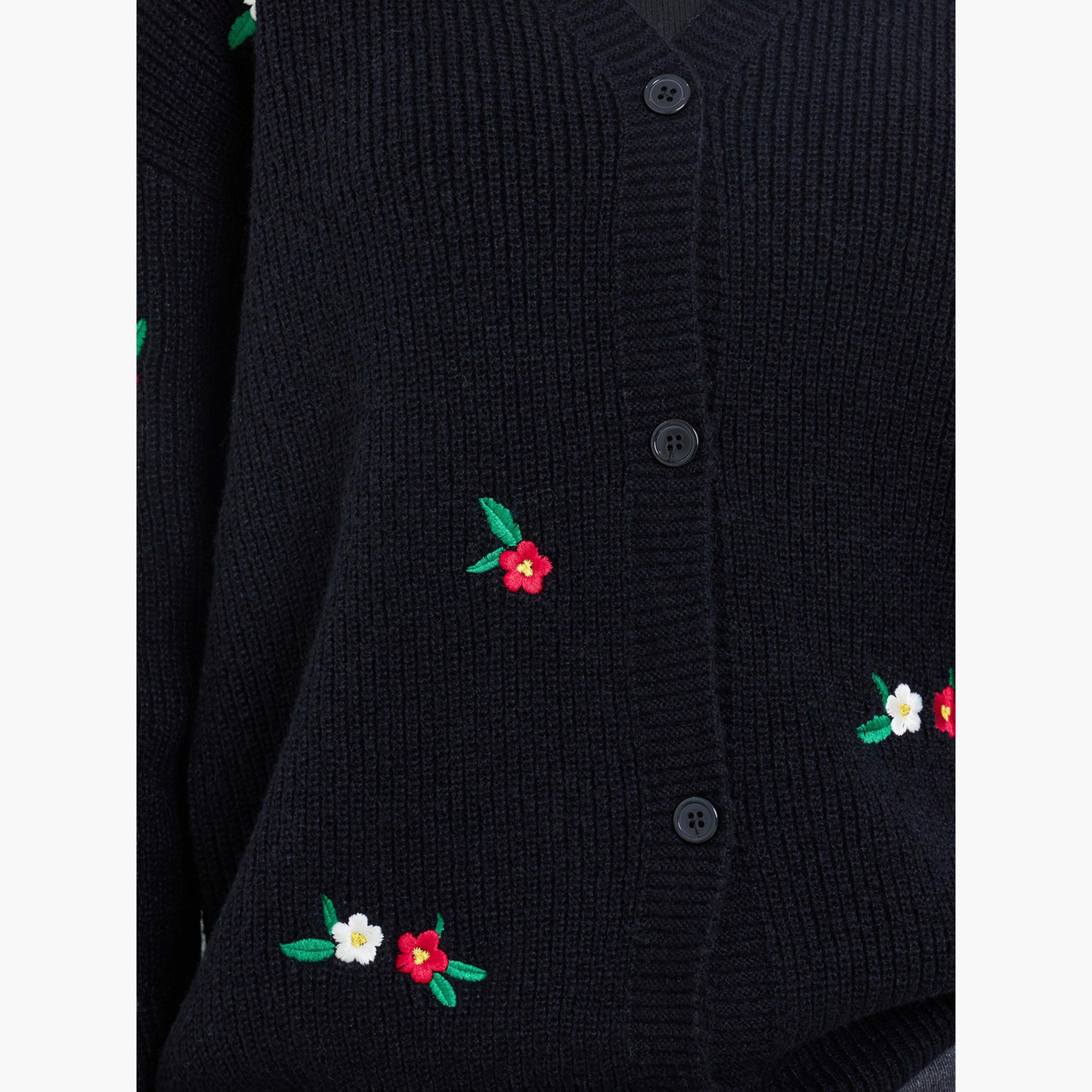 ستايلي - كارديغان طويل مطرز بقصّة عادية للنساء -women-winterwear-cardigansandjumpers-cardigans-image-4