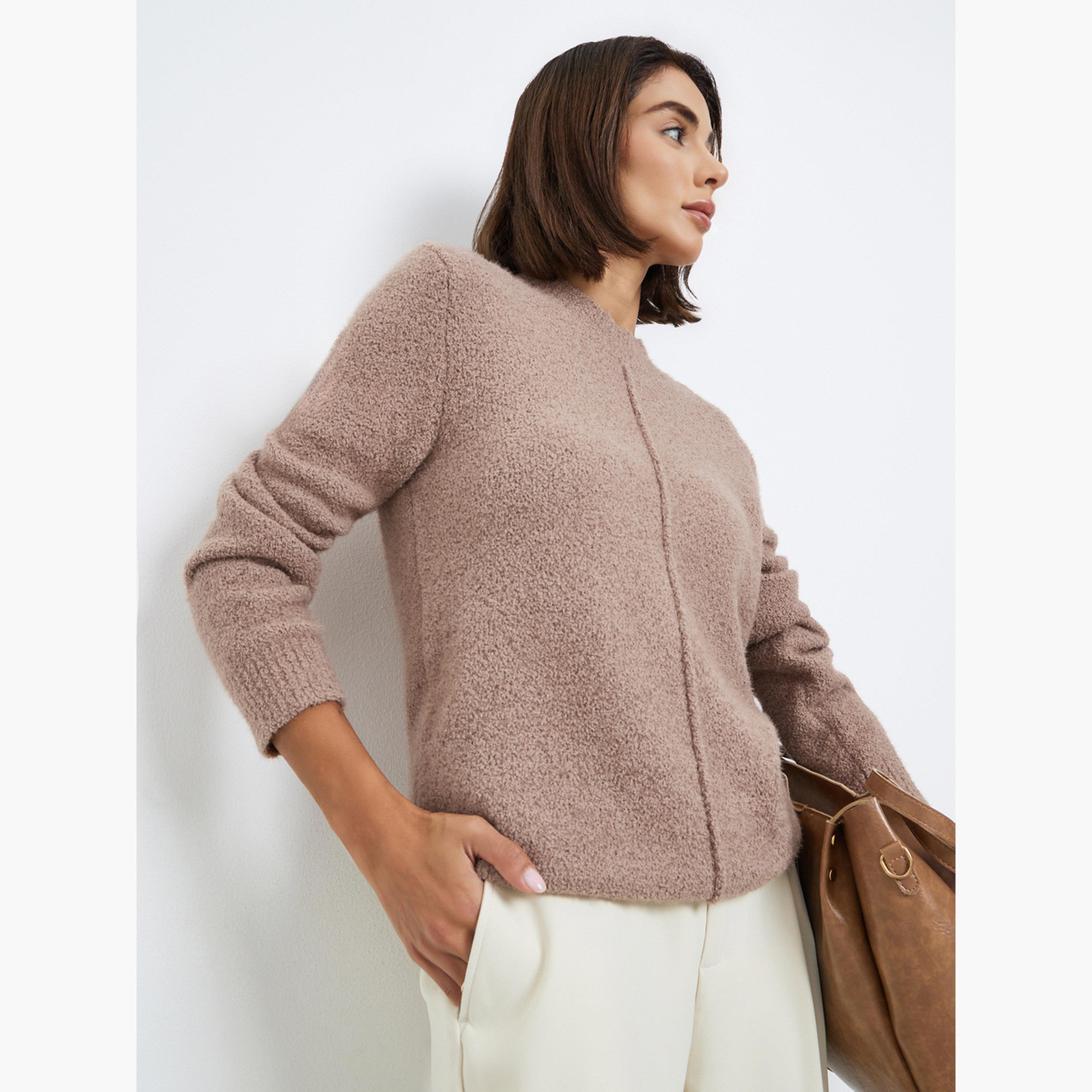 Styli Women Beige Regular Fit Zip Up Sweater-women-clothing-cardigansandjumpers-jumpers-image-4