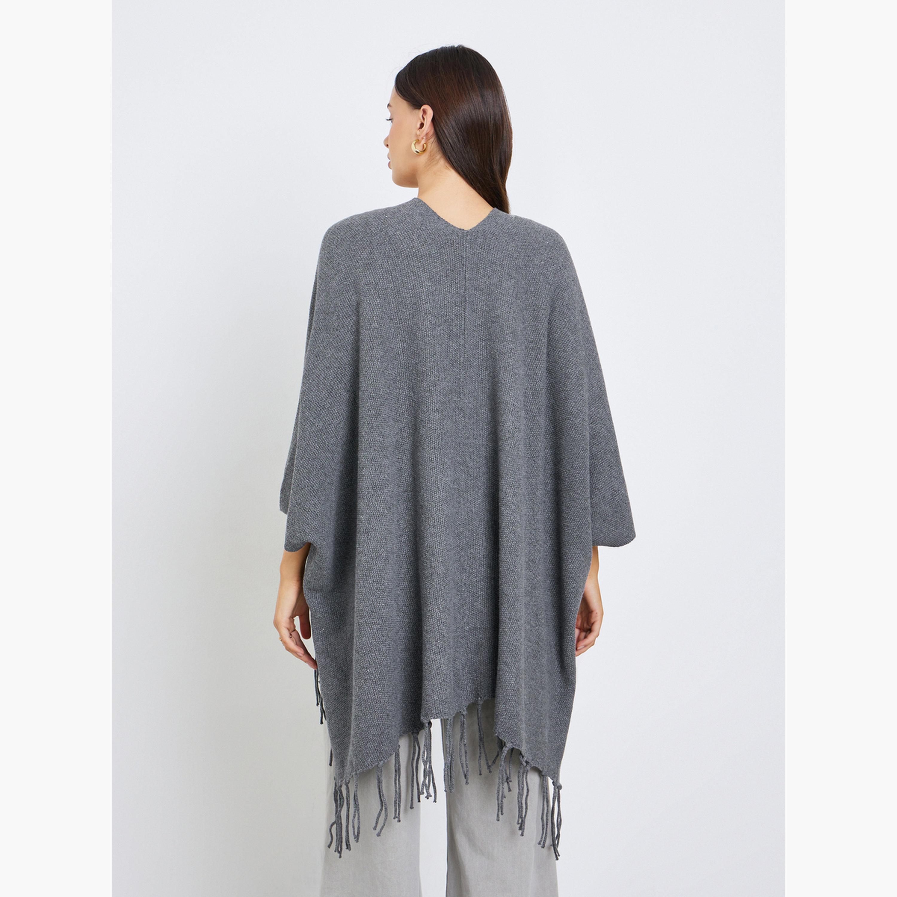 ستايلي - كارديغان طويل واسع مع حواف للنساء -women-winterwear-cardigansandjumpers-cardigans-image-4