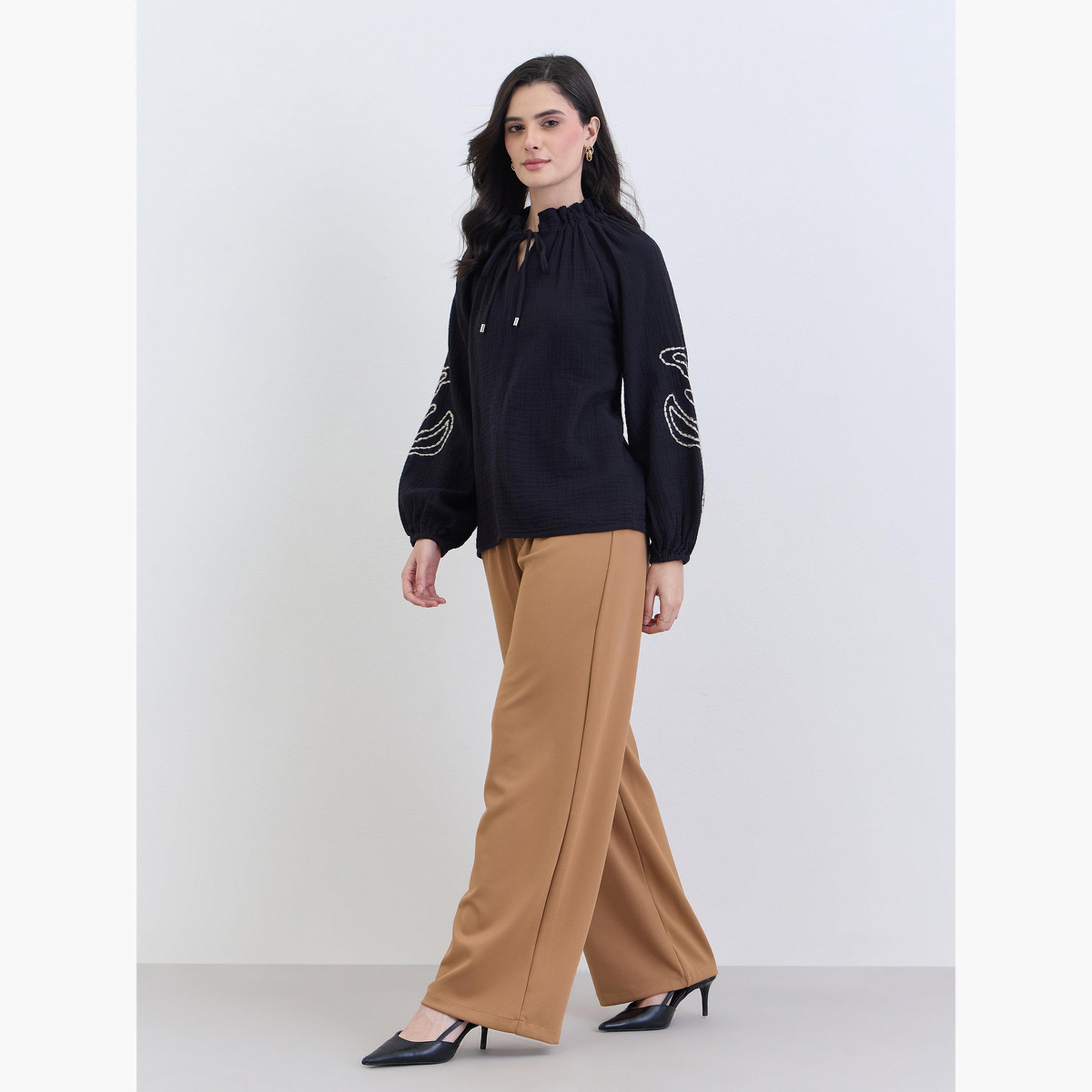 طقم قميص بأزرار وبنطلون-women-clothing-shirtsandblouses-blouses-image-2