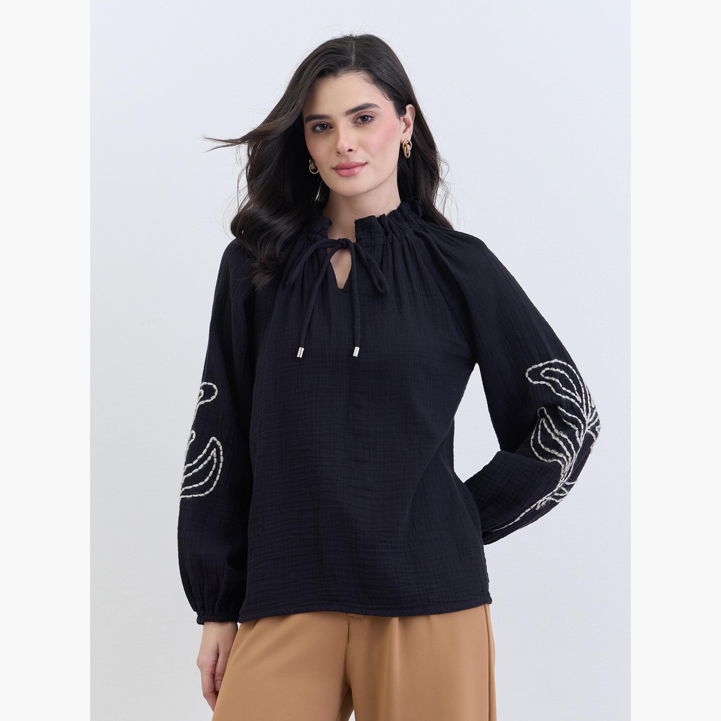 طقم قميص بأزرار وبنطلون-women-clothing-shirtsandblouses-blouses-image-3