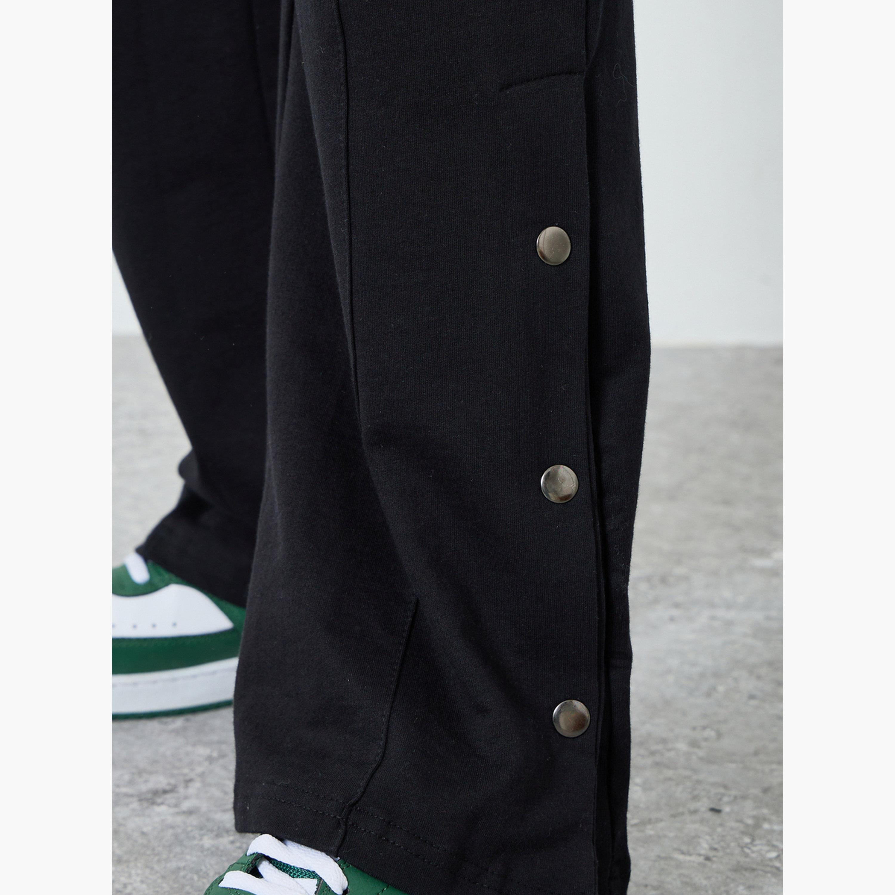 Styli Men Black Embroidered Oversized Joggers-men-clothing-bottoms-joggers-image-3