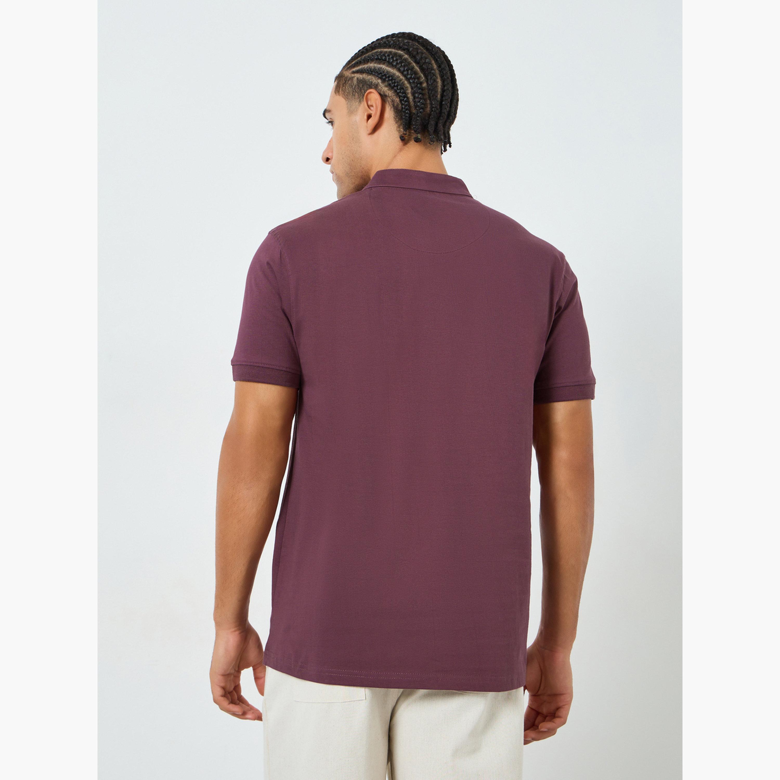 تيشيرت بولو قطن بياقة ماندارين-men-clothing-tshirtsandpolos-tshirts-image-4