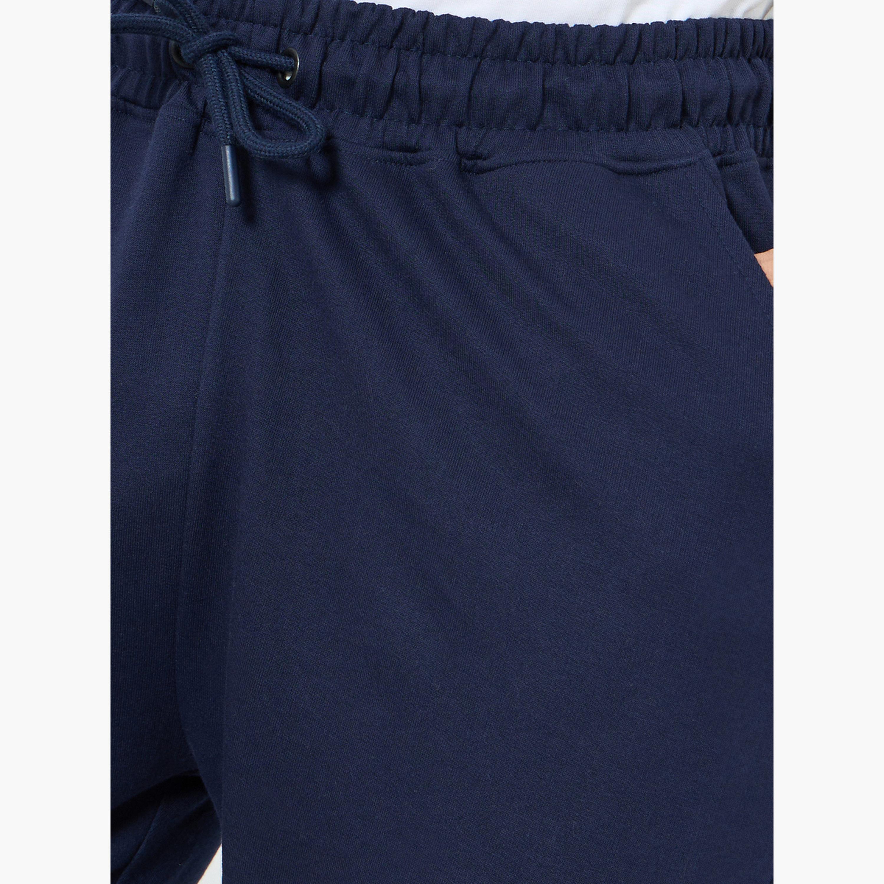 Styli Men Navy Blue Slogan Joggers-men-clothing-bottoms-joggers-image-3