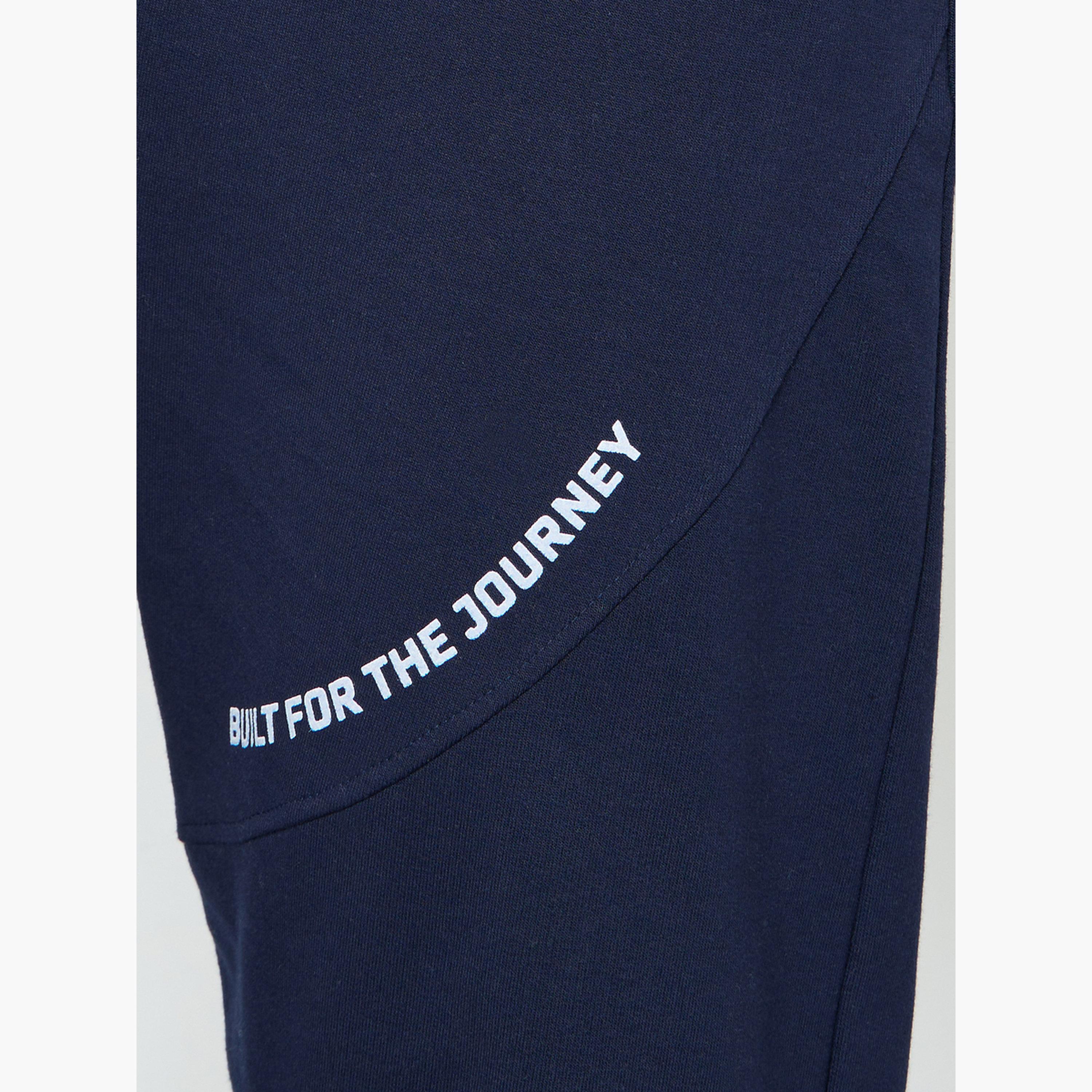 Styli Men Navy Blue Slogan Joggers-men-clothing-bottoms-joggers-image-4