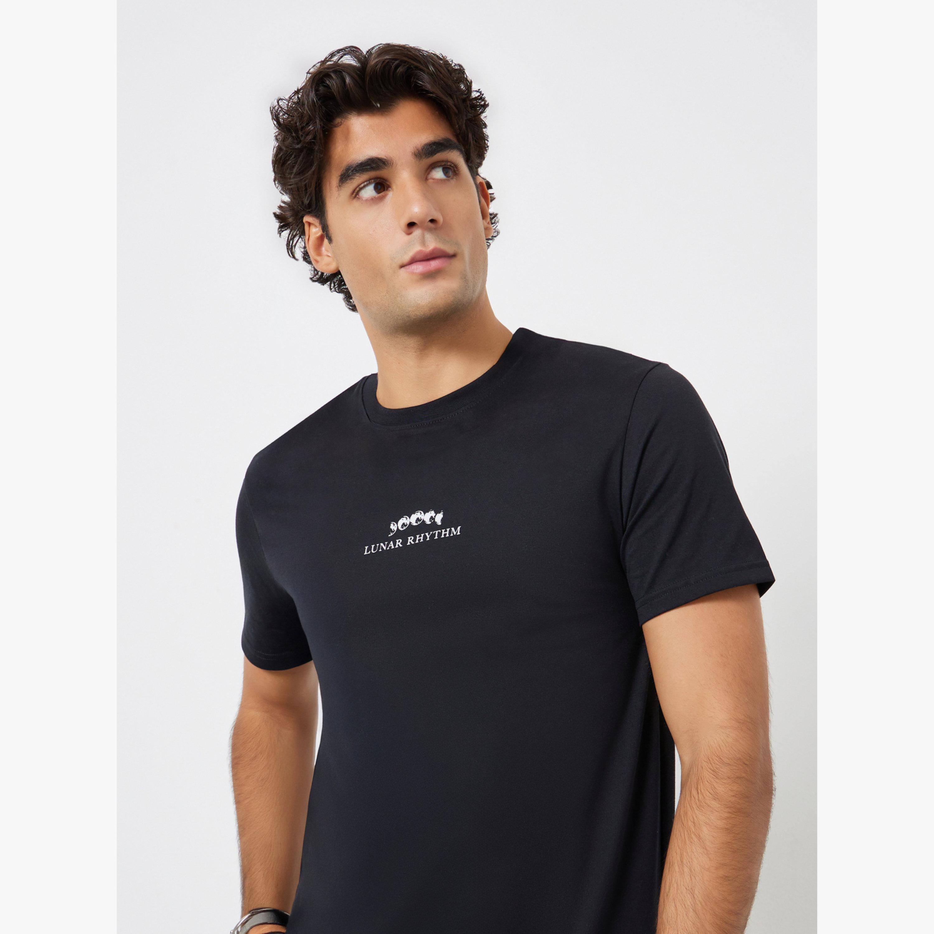 Styli Men Black Slogan Print Regular Fit T-Shirt-men-clothing-tshirtsandpolos-tshirts-image-3