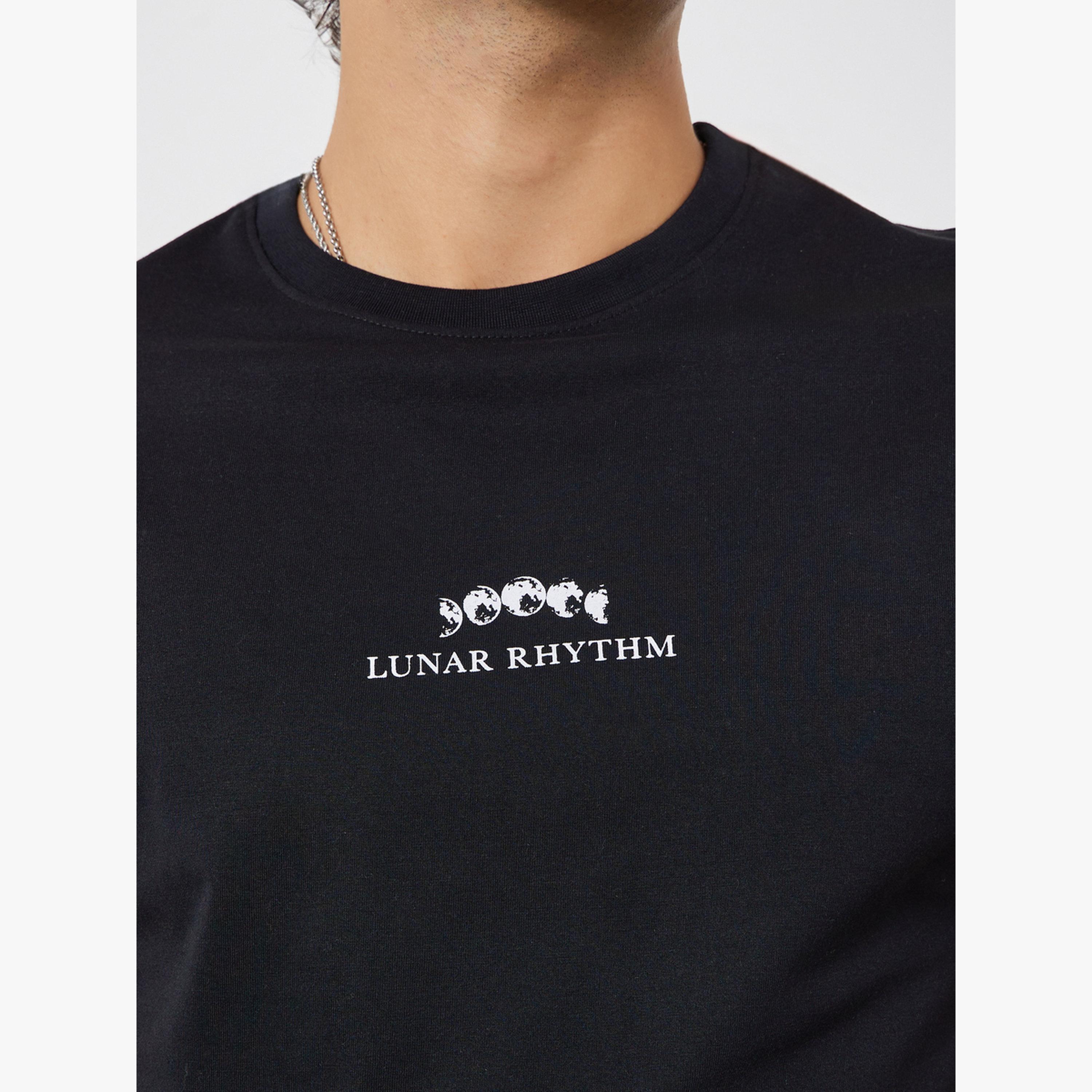 Styli Men Black Slogan Print Regular Fit T-Shirt-men-clothing-tshirtsandpolos-tshirts-image-4