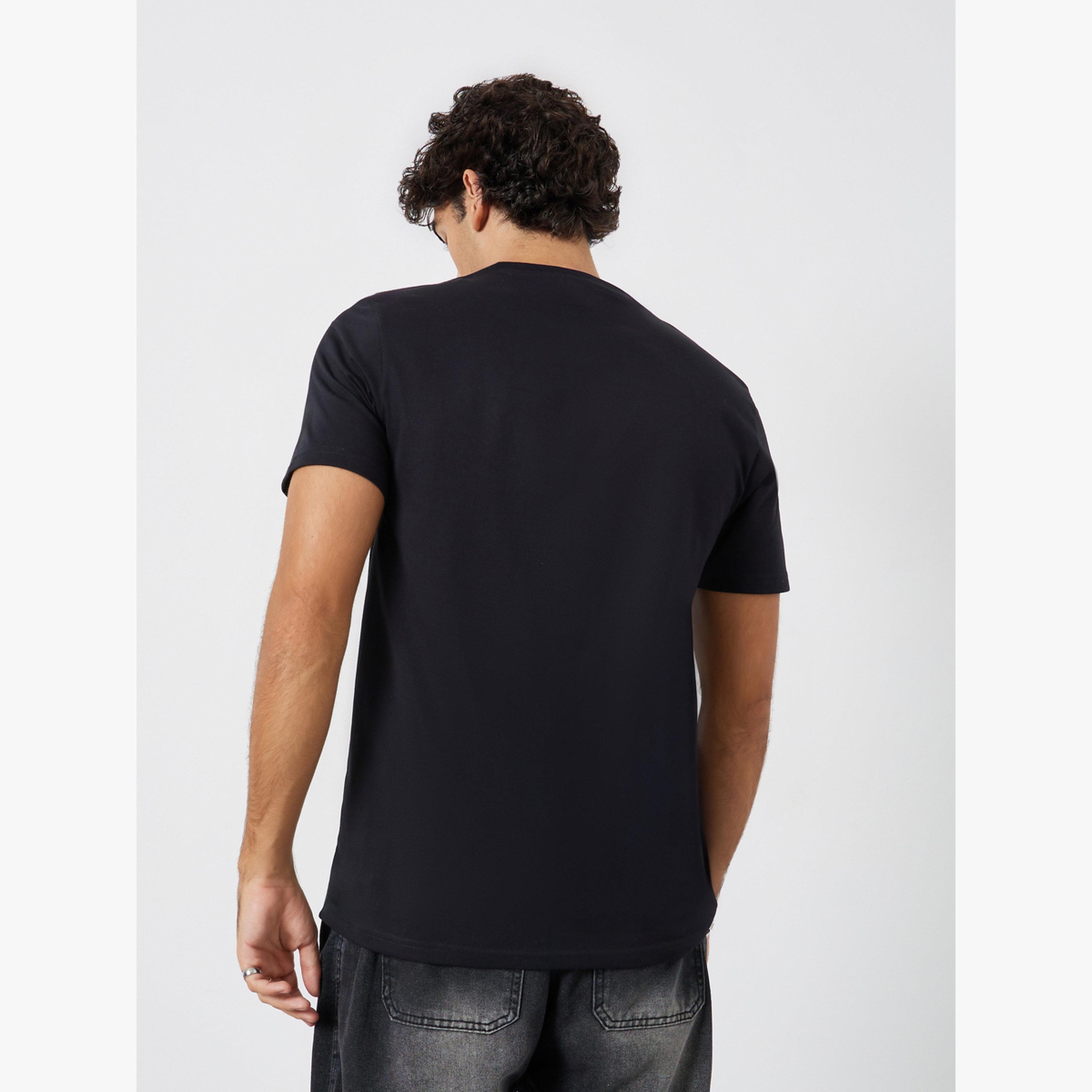 Styli Men Black Slogan Print Regular Fit T-Shirt-men-clothing-tshirtsandpolos-tshirts-image-5