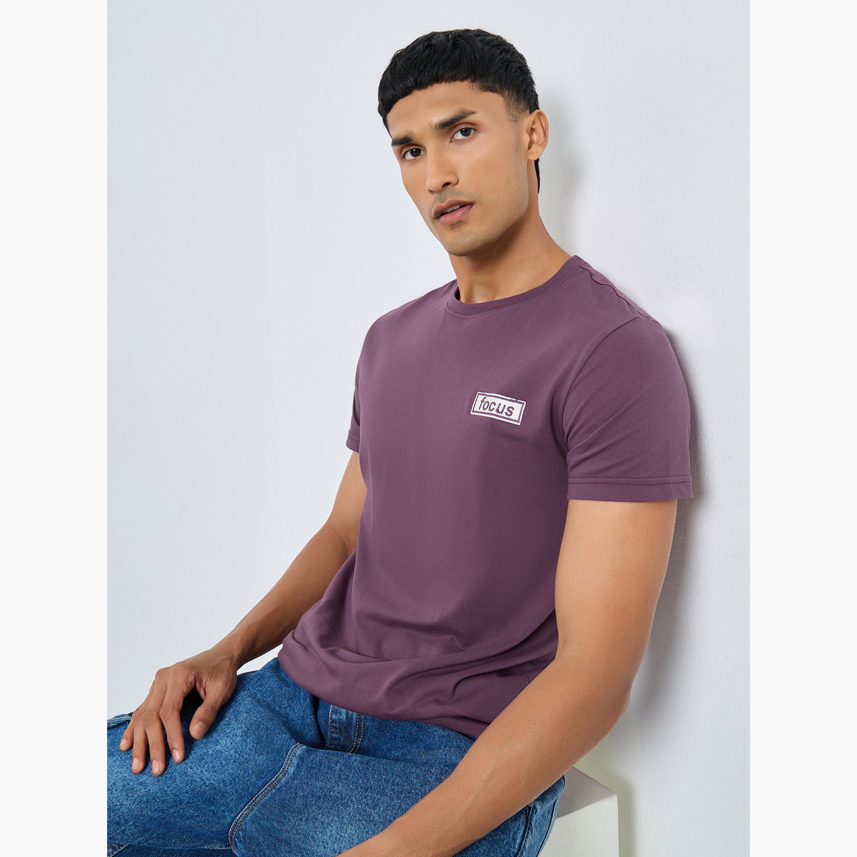 Styli Men Purple Embroidered Chest Logo T-Shirt-men-clothing-tshirtsandpolos-tshirts-image-2