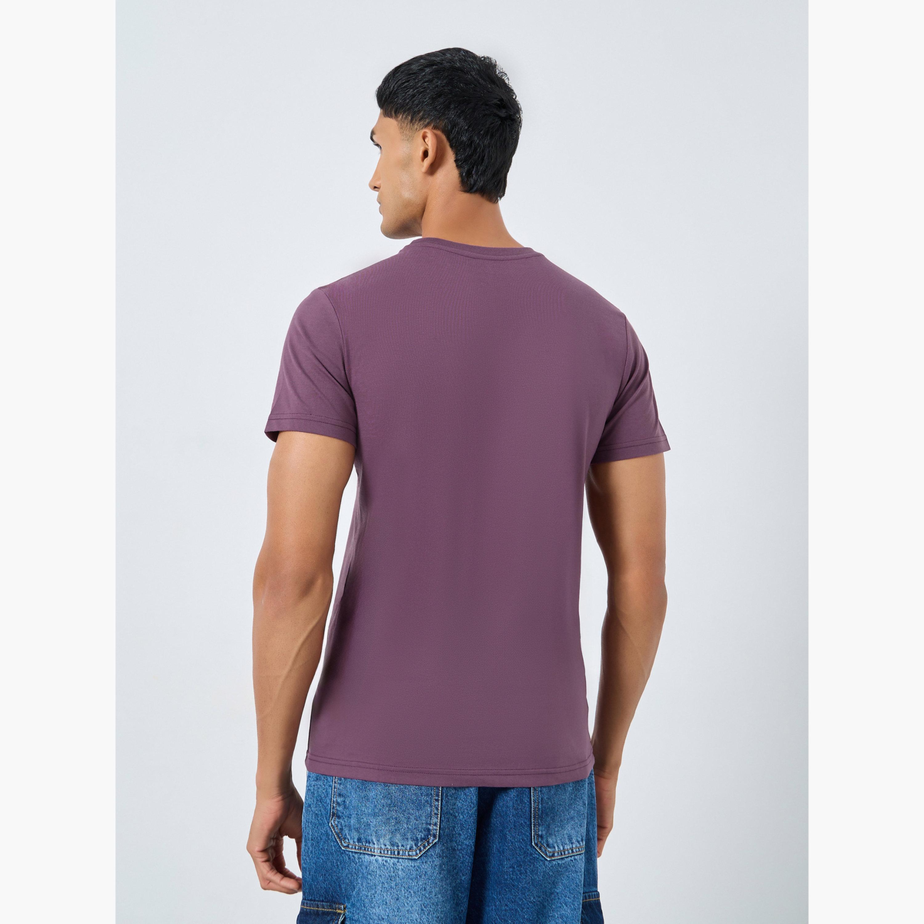 Styli Men Purple Embroidered Chest Logo T-Shirt-men-clothing-tshirtsandpolos-tshirts-image-4