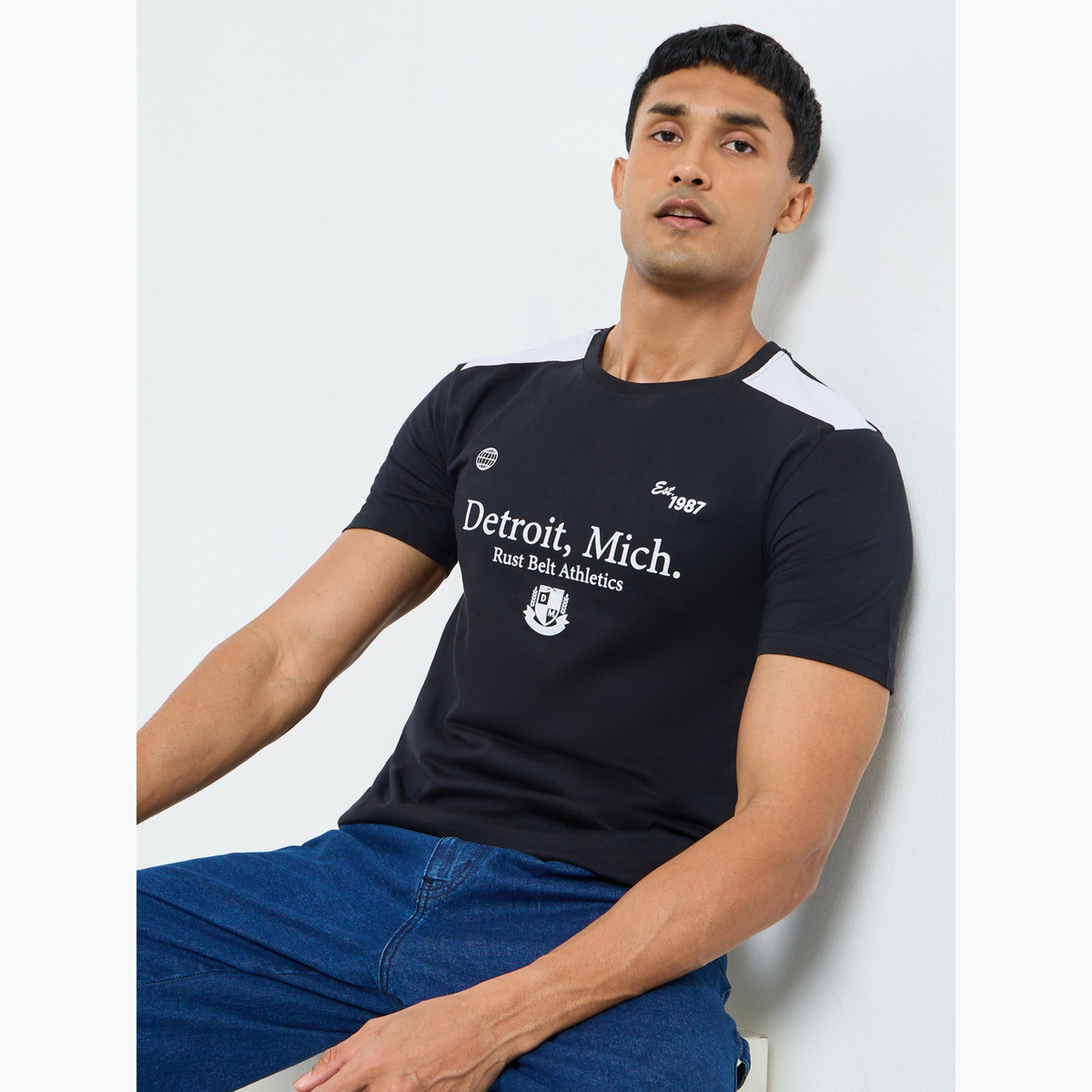 Styli Men Black Graphic Print T-Shirt-men-clothing-tshirtsandpolos-tshirts-image-3