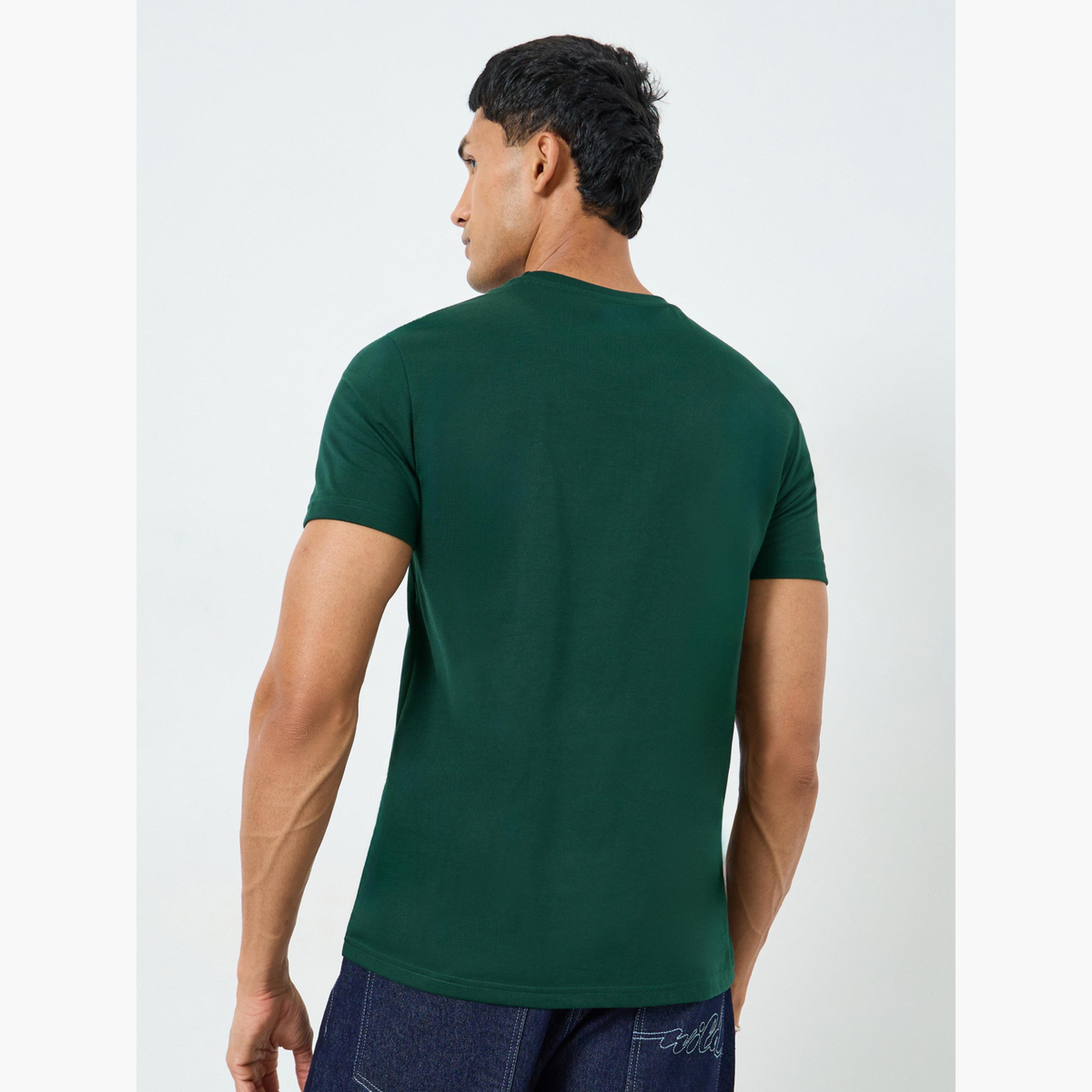 Styli Men Green Detroit Graphic Print Crew Neck T-Shirt-men-clothing-tshirtsandpolos-tshirts-image-4