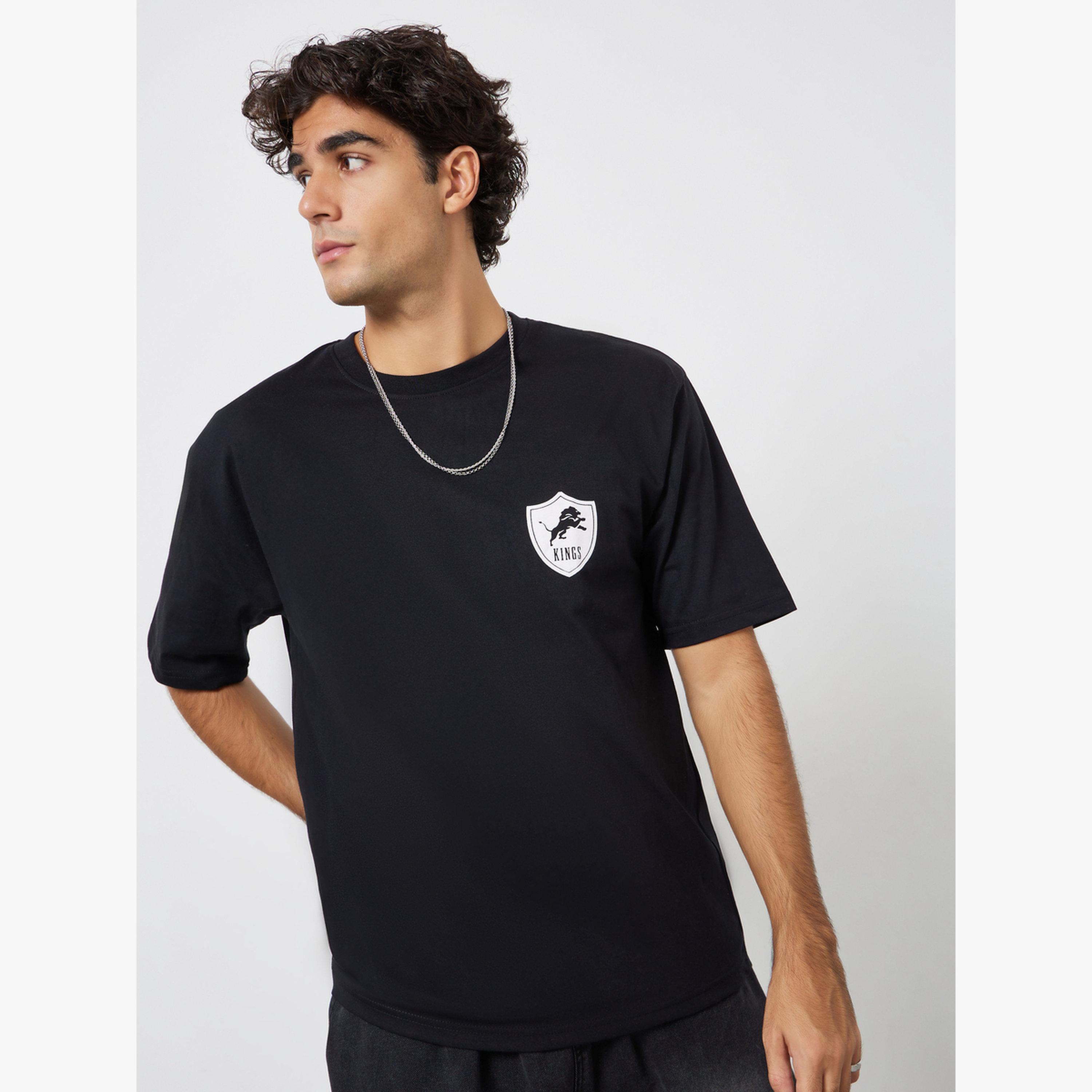 Styli Men Black Graphic Print Oversized Jersey T-Shirt-men-clothing-tshirtsandpolos-tshirts-image-1