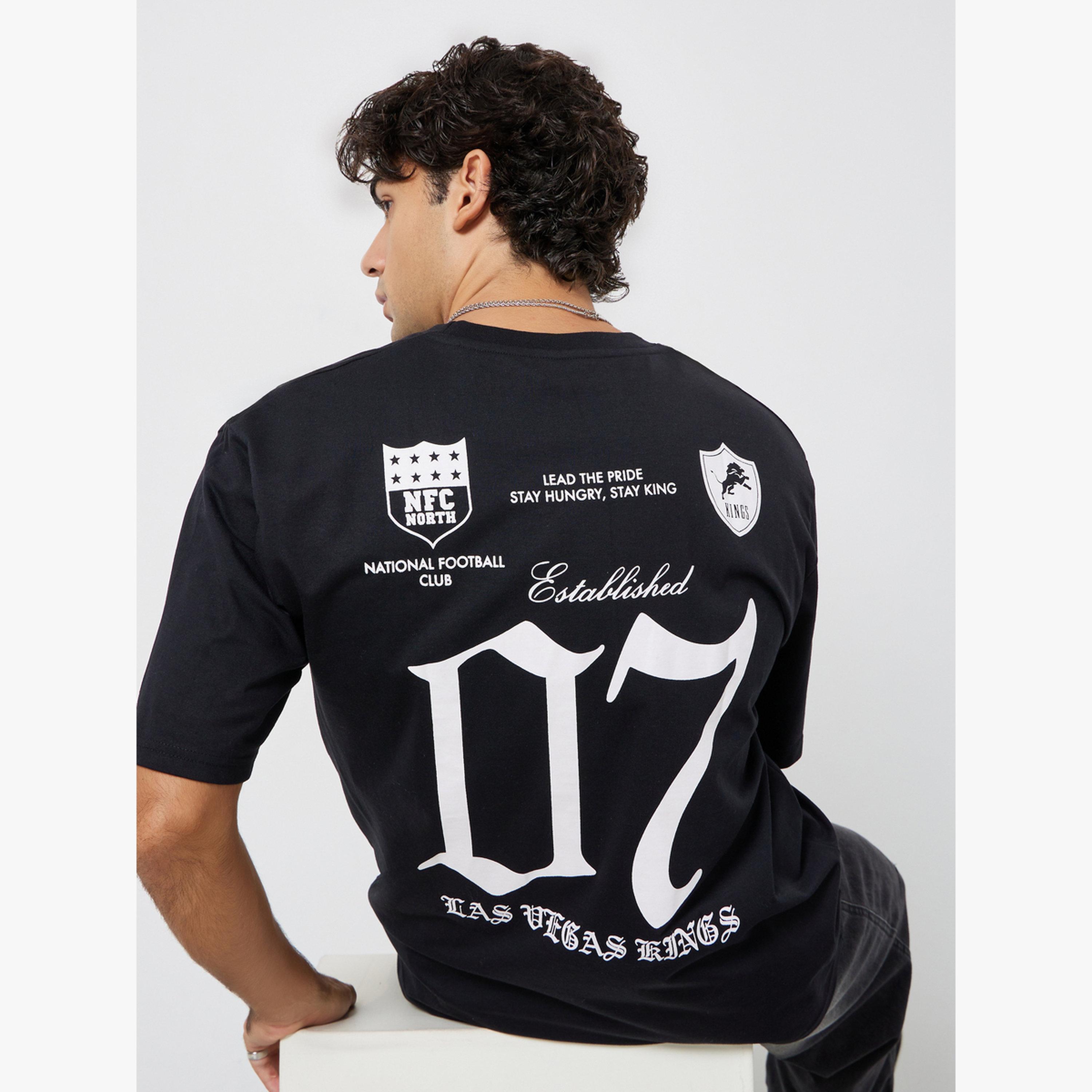 Styli Men Black Graphic Print Oversized Jersey T-Shirt-men-clothing-tshirtsandpolos-tshirts-image-3