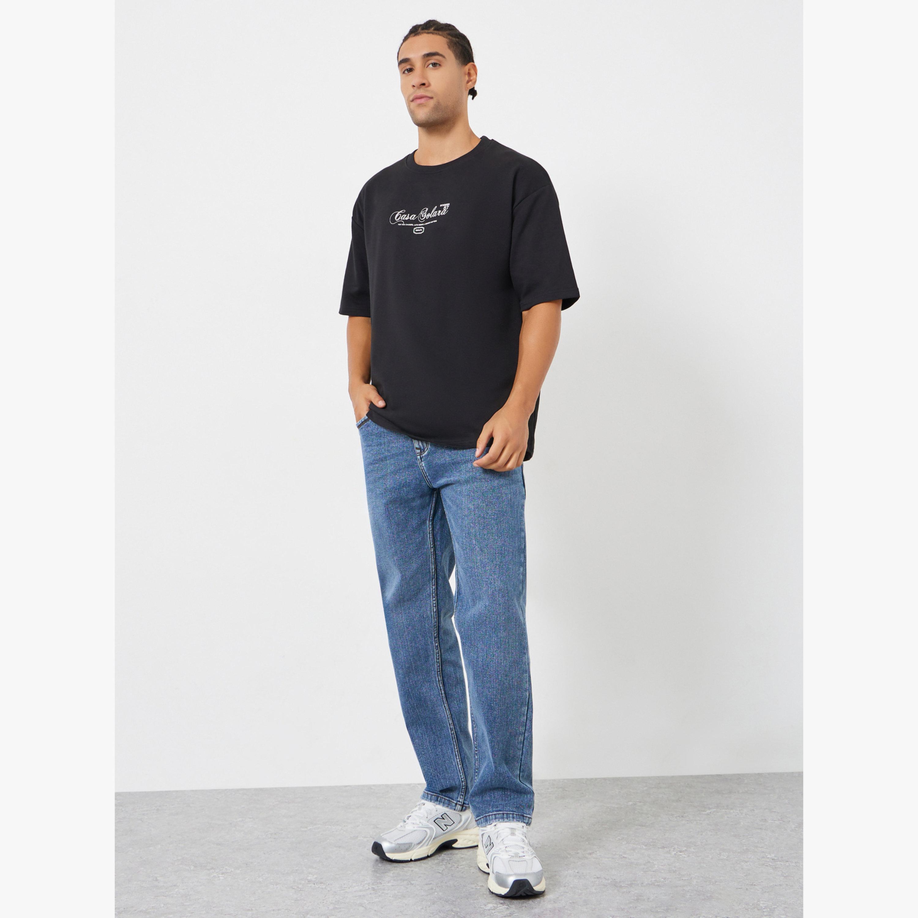 Styli Men Black Graphic Print Oversized T-Shirt-men-clothing-tshirtsandpolos-tshirts-image-2