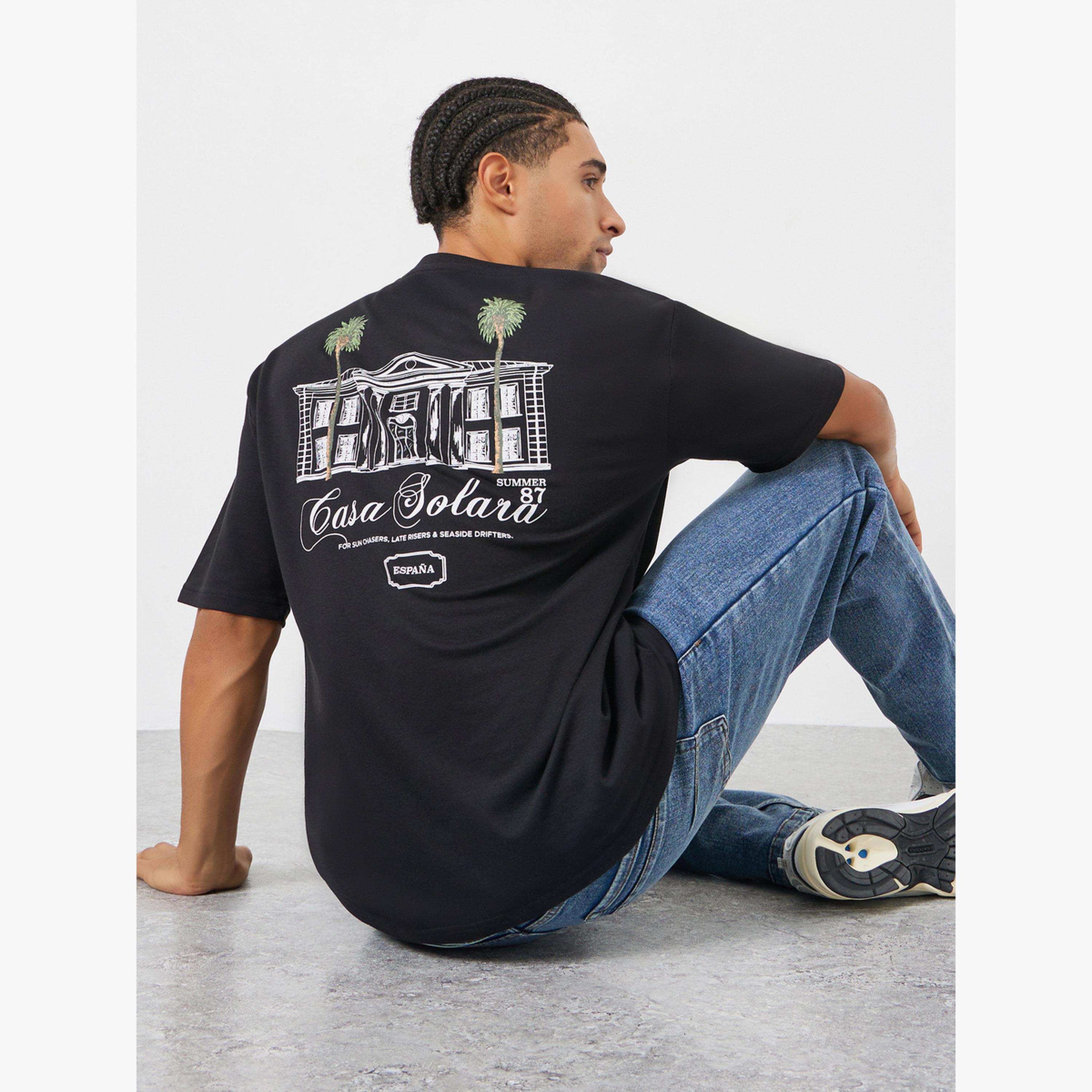 Styli Men Black Graphic Print Oversized T-Shirt-men-clothing-tshirtsandpolos-tshirts-image-3
