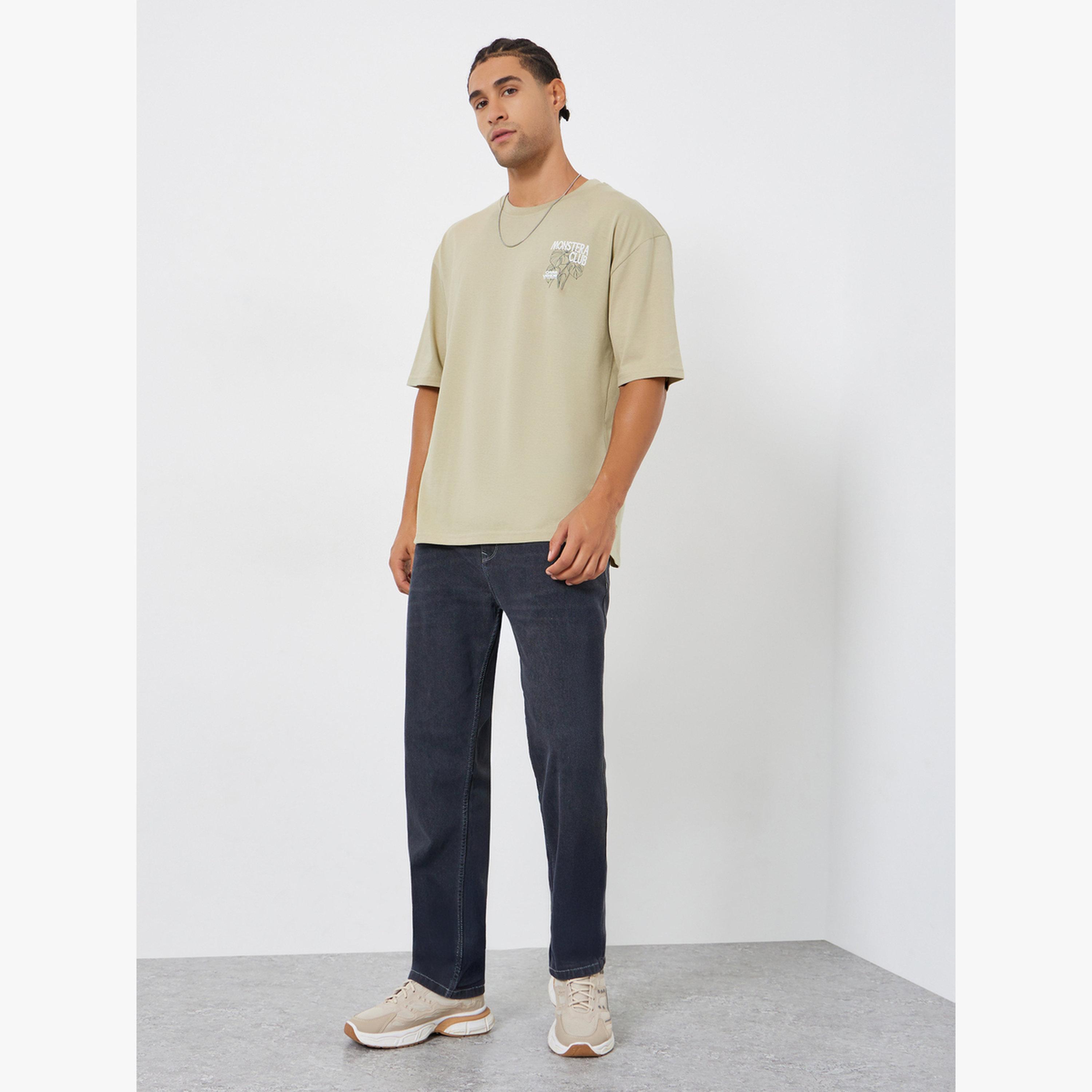 Styli Men Khaki Graphic Oversized T-Shirt-men-clothing-tshirtsandpolos-tshirts-image-2