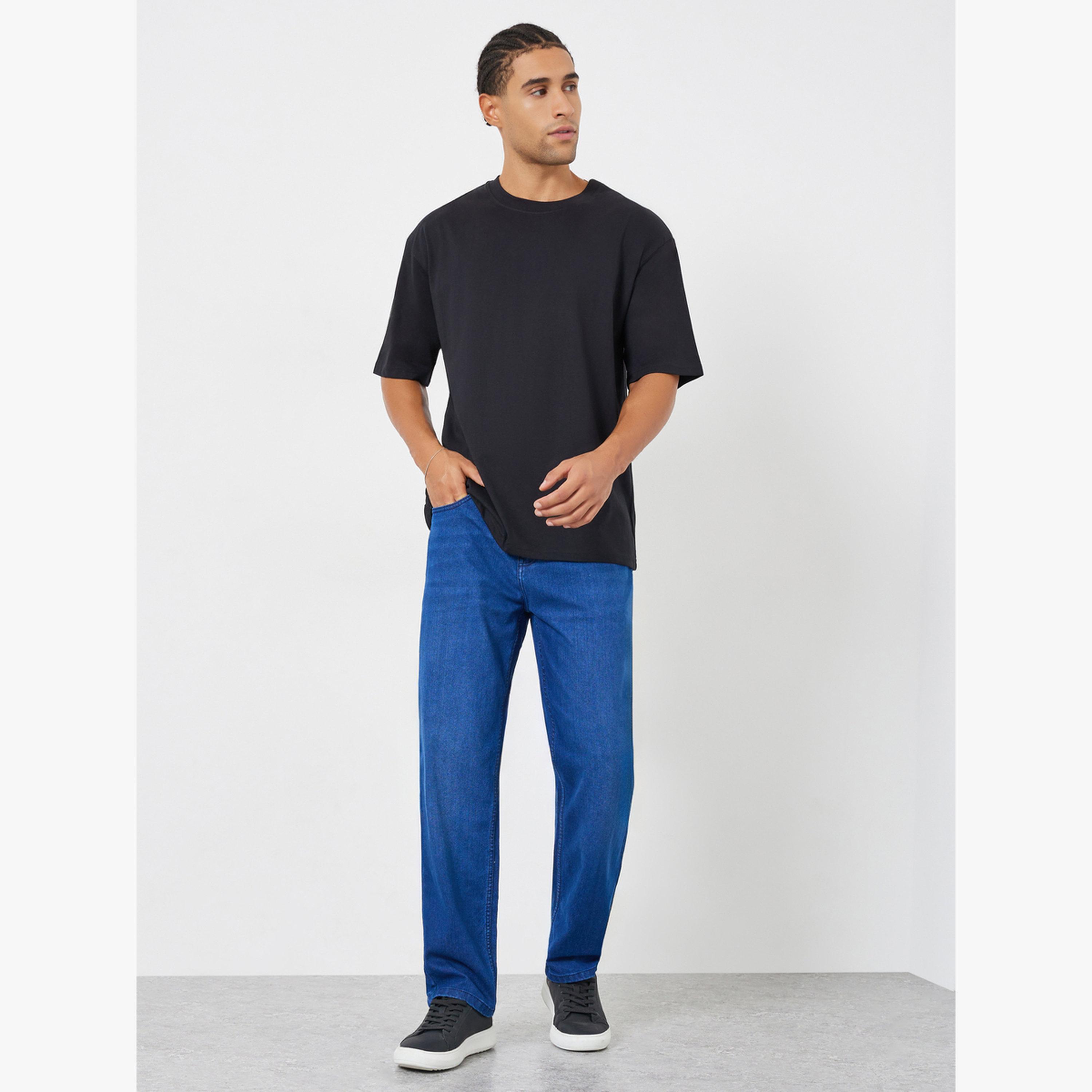تيشيرت واسع بطبعة جرافيك وأكمام قصيرة-men-clothing-tshirtsandpolos-tshirts-image-2