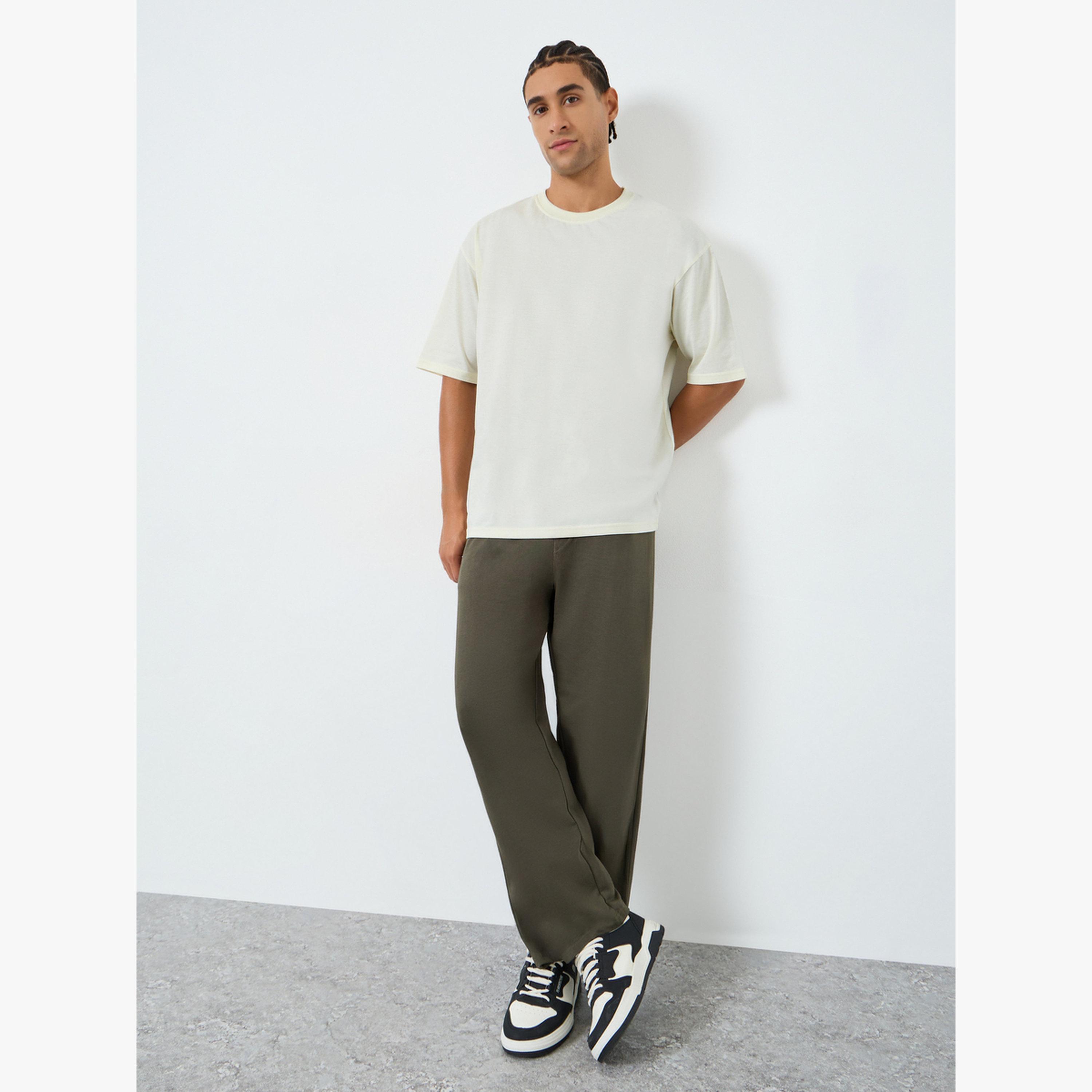 تيشيرت جيرسيه بقصة واسعة مع طبعة جرافيك-men-clothing-tshirtsandpolos-tshirts-image-2