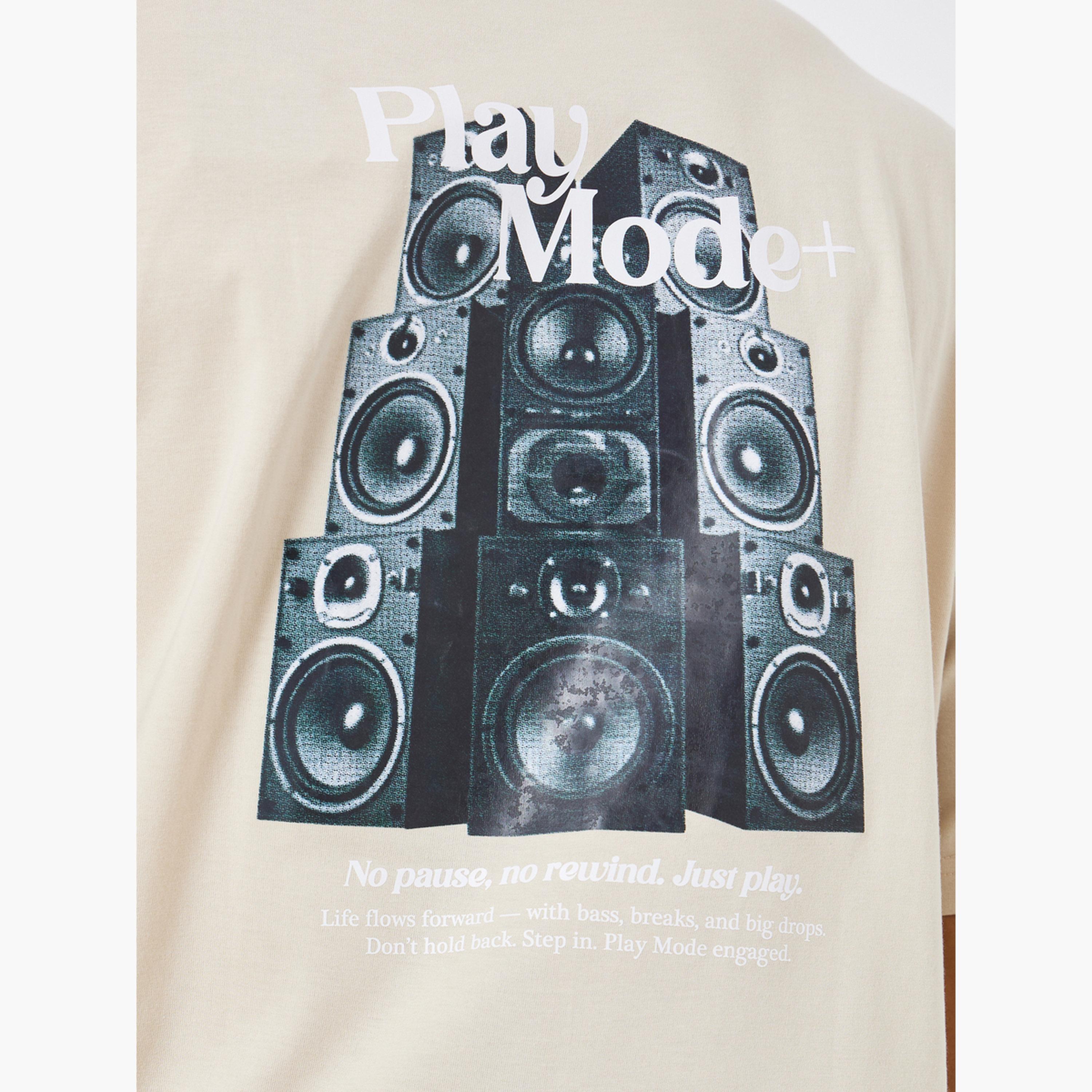 Styli Men Beige Graphic Print Oversized T-Shirt-men-clothing-tshirtsandpolos-tshirts-image-4