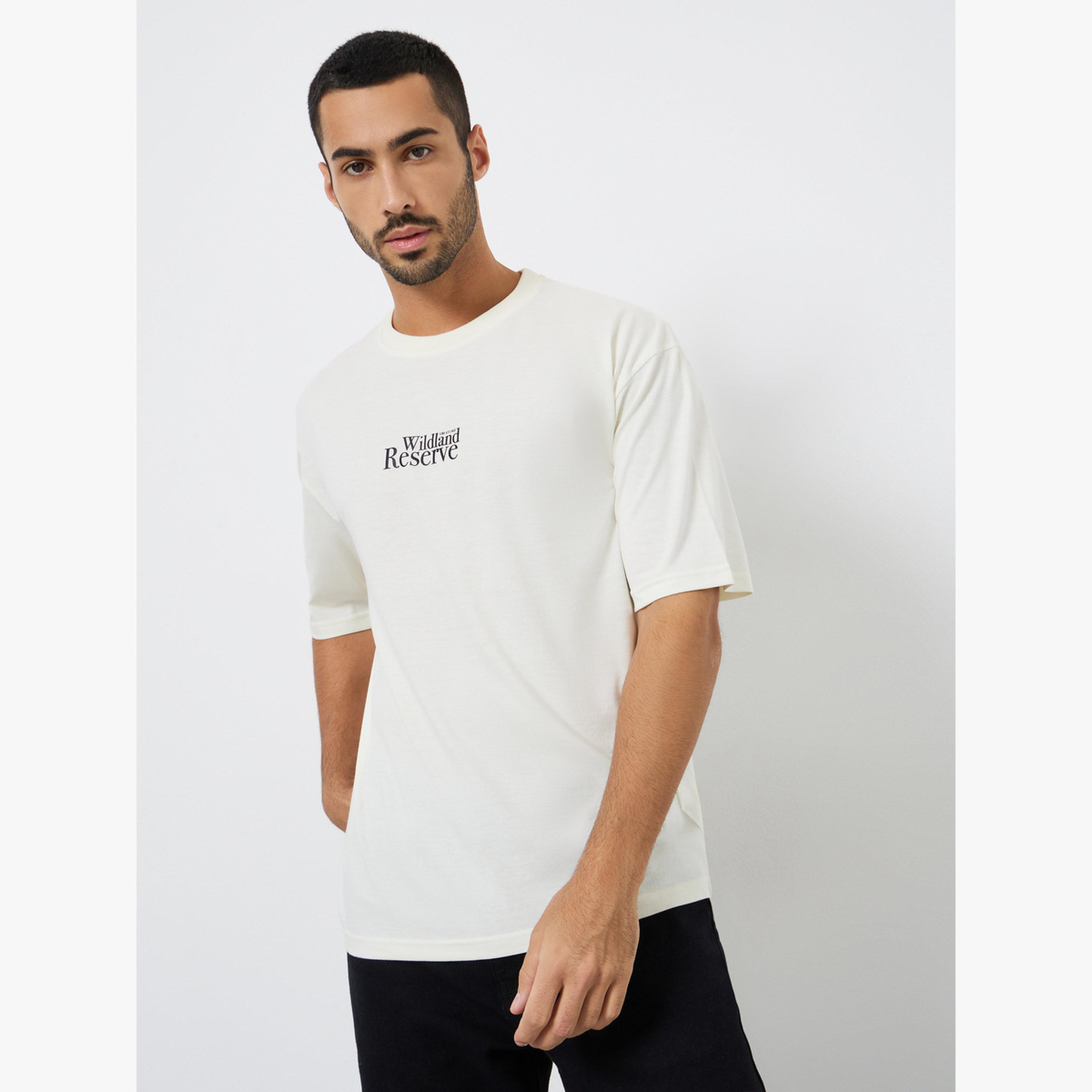 Styli Men Cream Graphic Print Oversized T-Shirt-men-clothing-tshirtsandpolos-tshirts-image-1