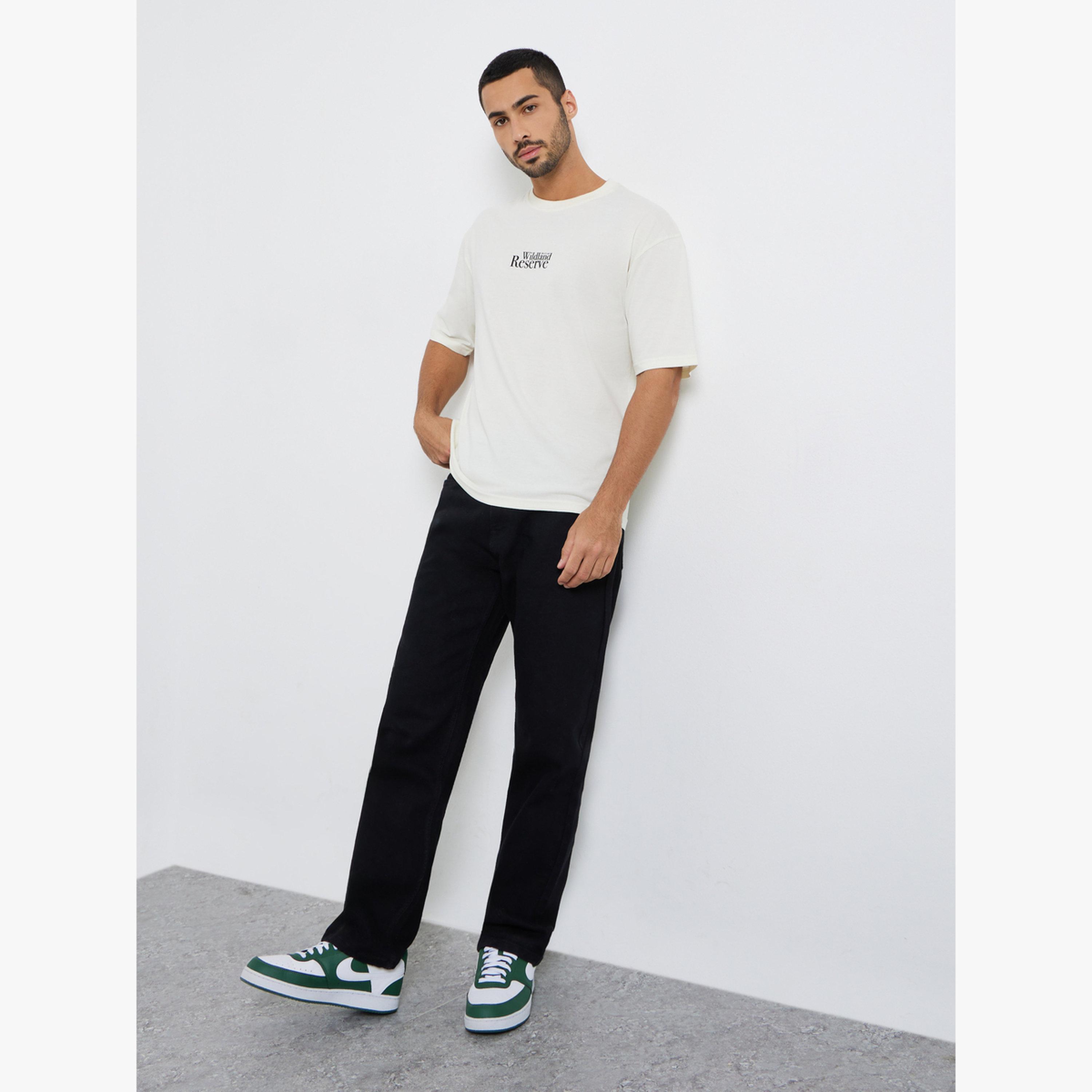 Styli Men Cream Graphic Print Oversized T-Shirt-men-clothing-tshirtsandpolos-tshirts-image-2
