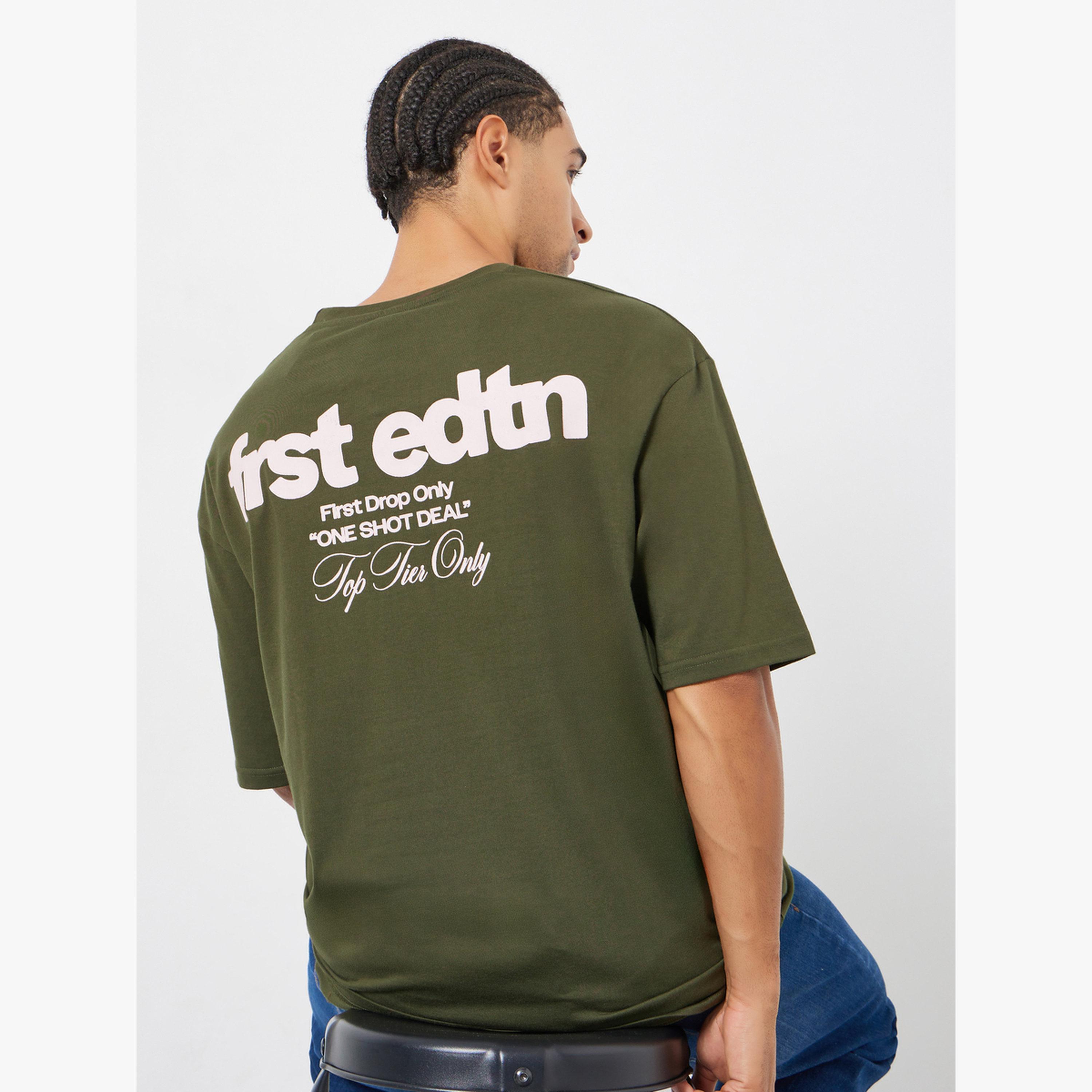 Styli Olive Graphic Print Oversized T-Shirt-men-clothing-tshirtsandpolos-tshirts-image-4