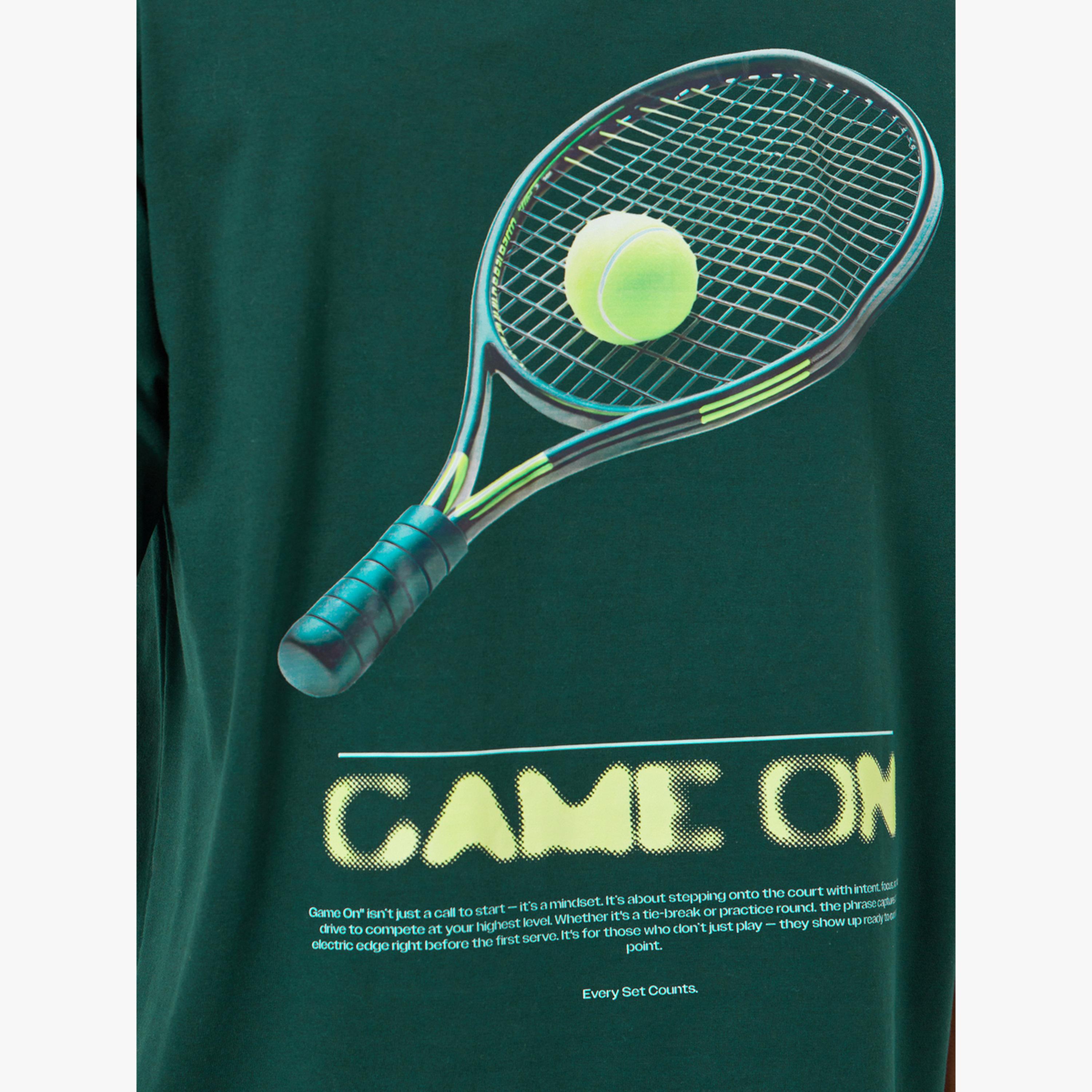 تيشيرت بقصة واسعة وطبعة تنس جرافيك-men-clothing-tshirtsandpolos-tshirts-image-4