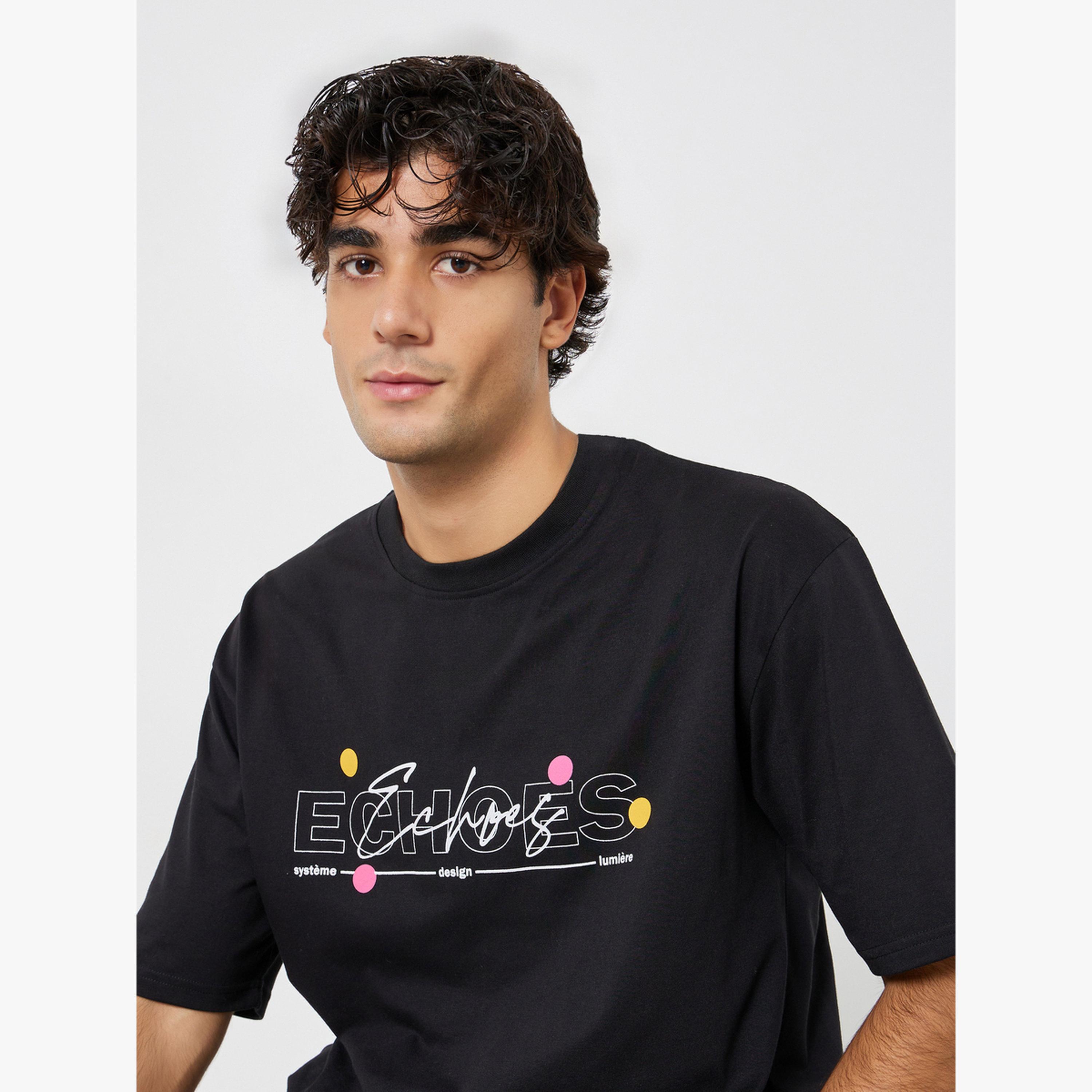 Styli Men Black Oversized Graphic Print Jersey T-Shirt-men-clothing-tshirtsandpolos-tshirts-image-3
