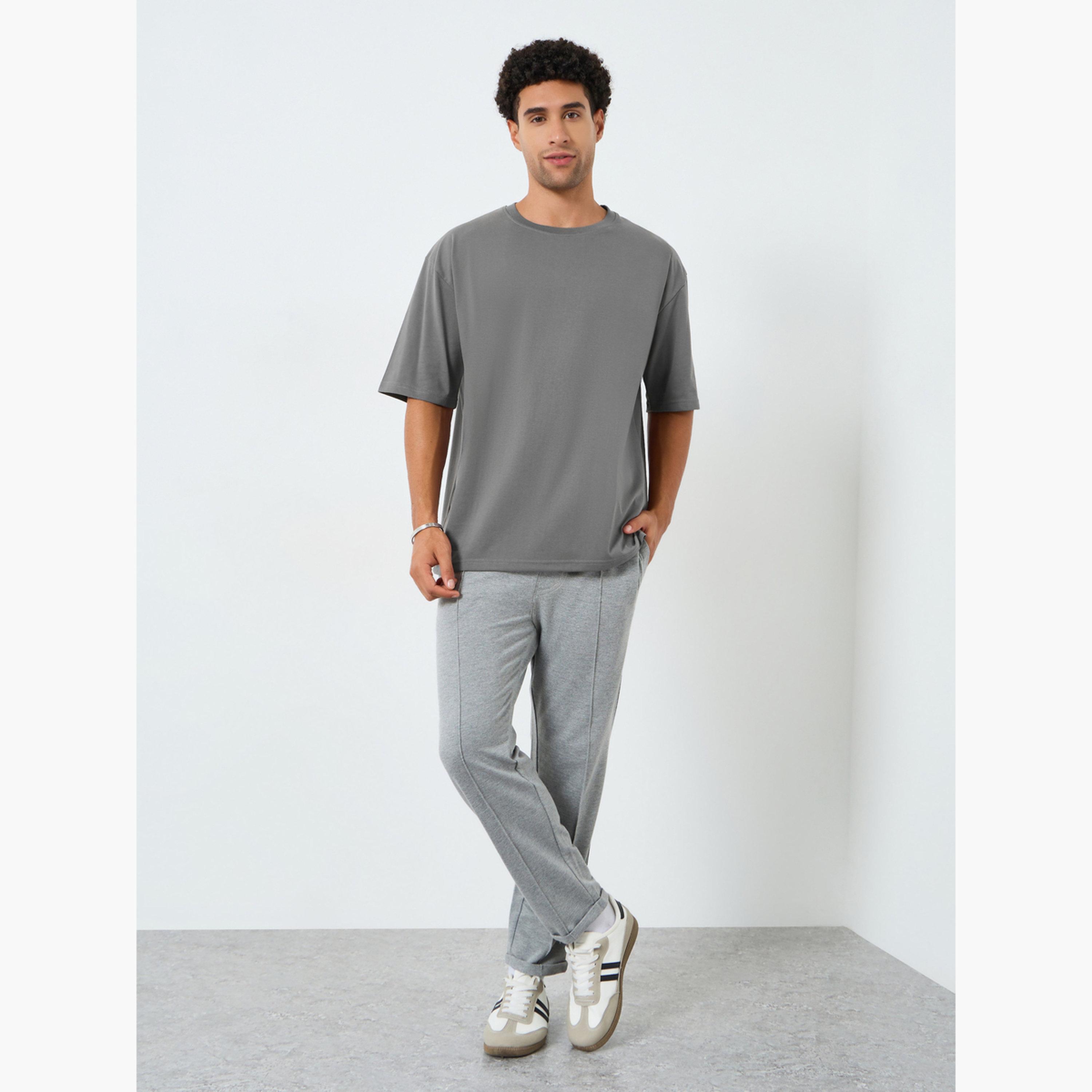 Styli Men Grey Graphic Print Oversized T-Shirt-men-clothing-tshirtsandpolos-tshirts-image-2