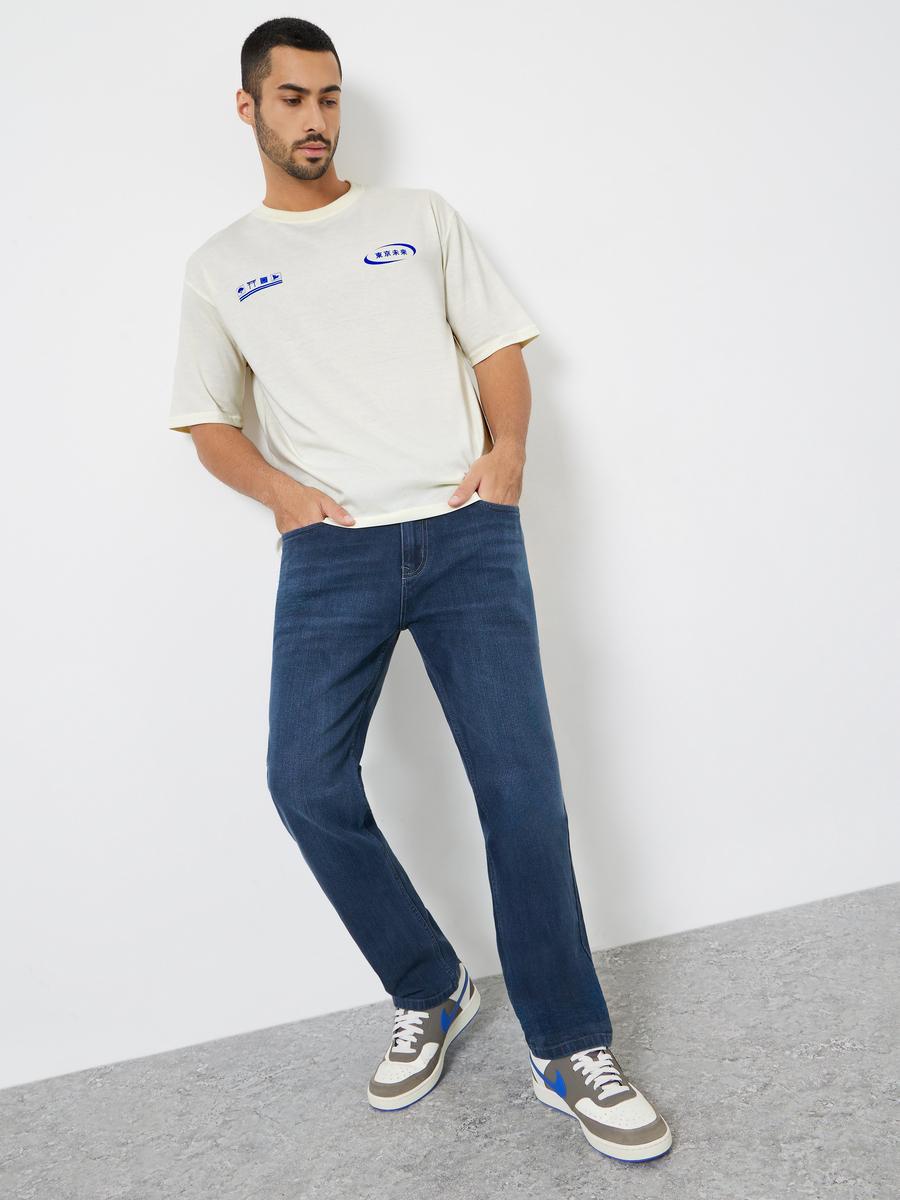 Styli Men Cream Graphic Print Oversized T-Shirt-men-clothing-tshirtsandpolos-tshirts-image-2