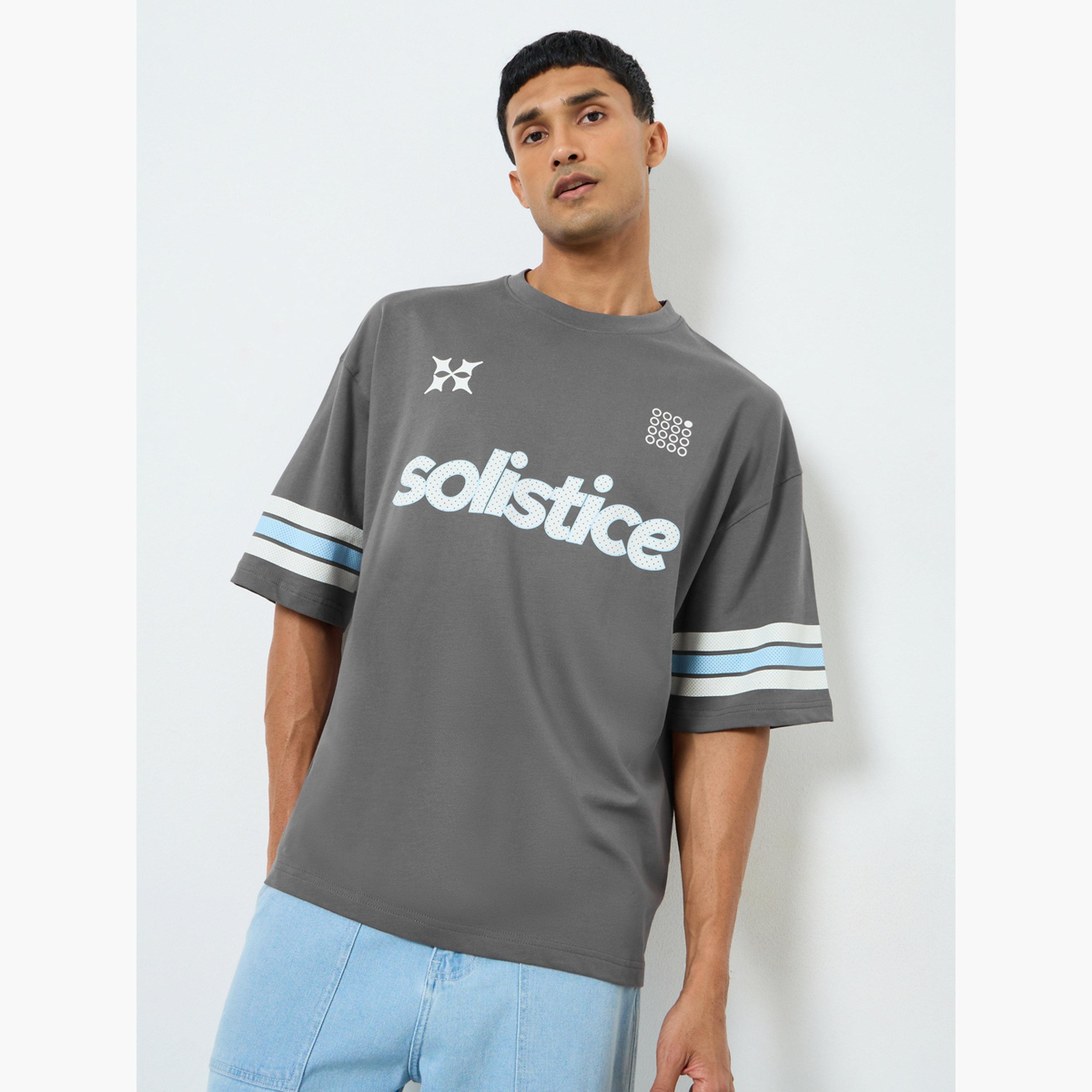 Styli Men Grey Graphic Print Boxy Fit T-Shirt-men-clothing-tshirtsandpolos-tshirts-image-1