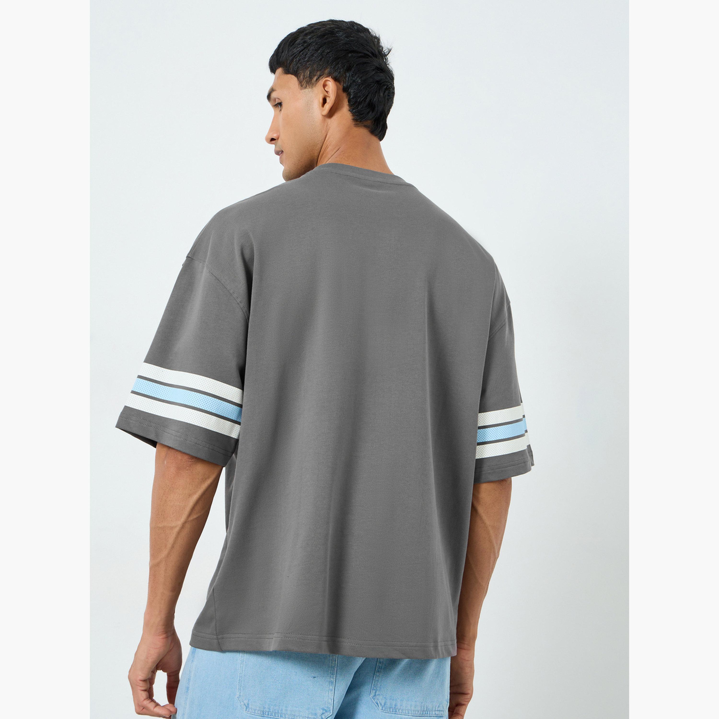 Styli Men Grey Graphic Print Boxy Fit T-Shirt-men-clothing-tshirtsandpolos-tshirts-image-5