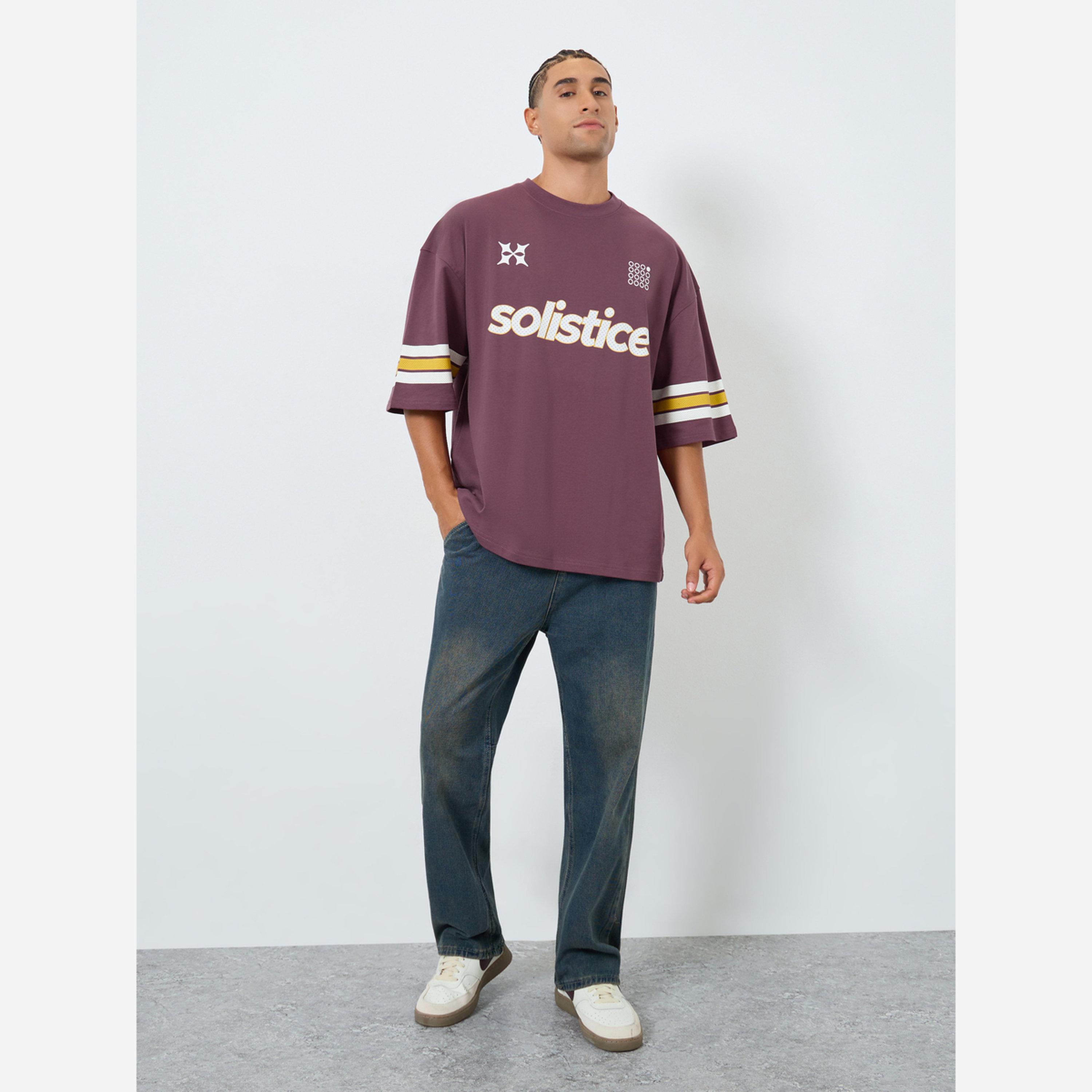 Styli Men Purple Graphic Print Boxy Fit T-Shirt-men-clothing-tshirtsandpolos-tshirts-image-2