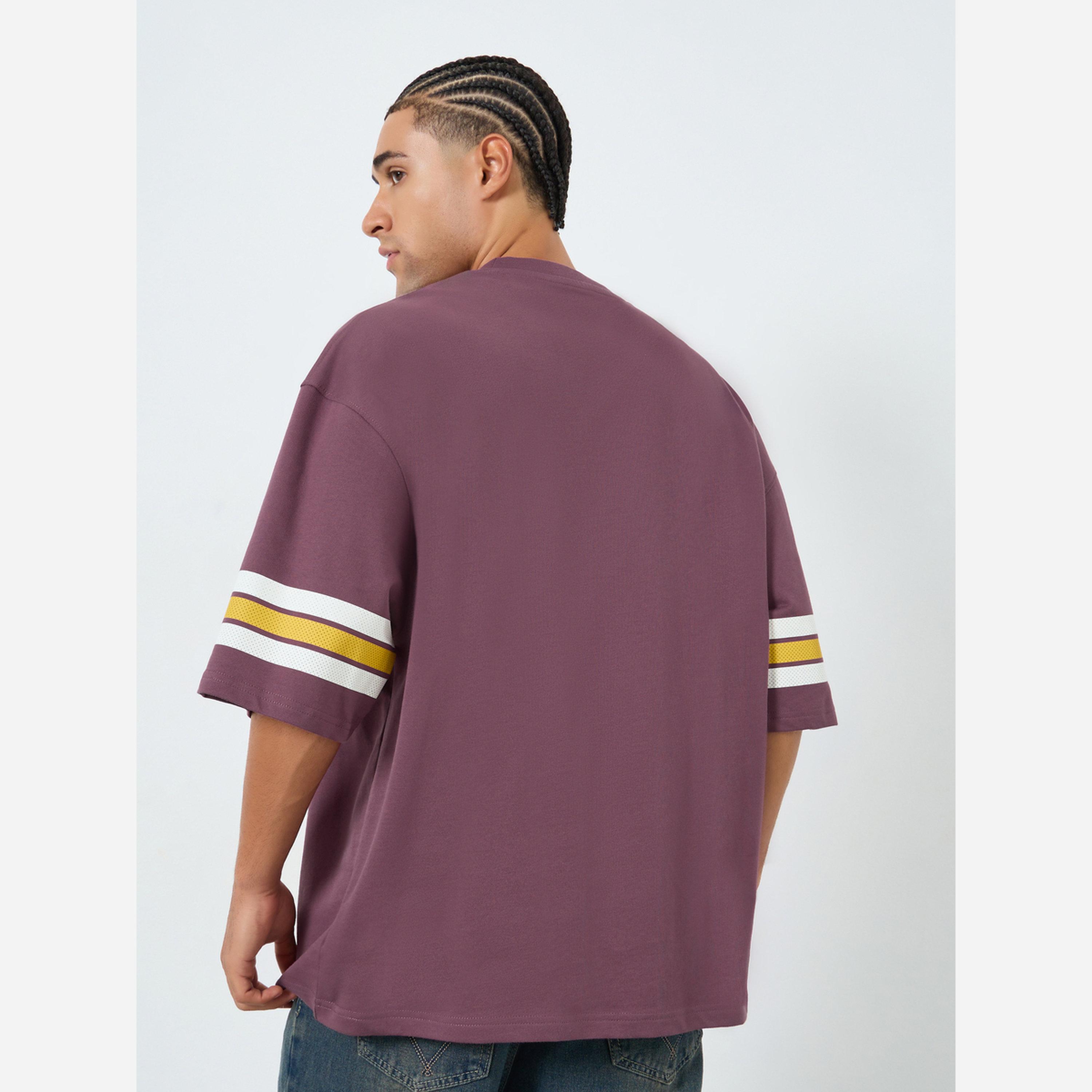 Styli Men Purple Graphic Print Boxy Fit T-Shirt-men-clothing-tshirtsandpolos-tshirts-image-4