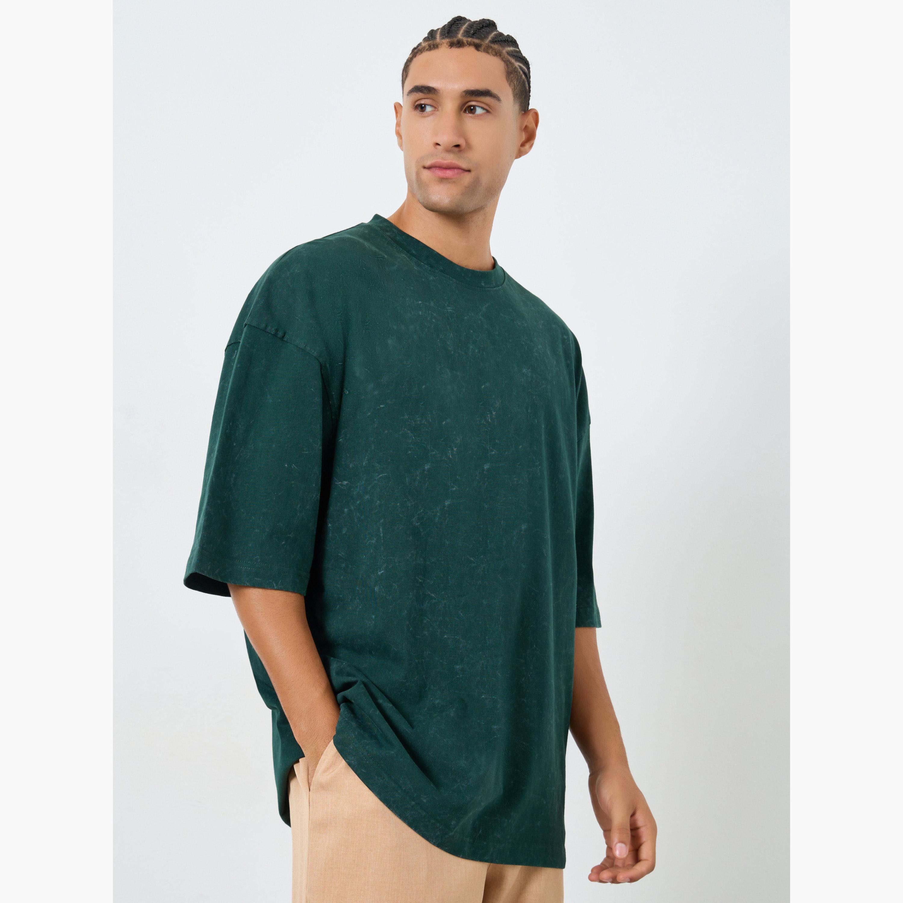 Styli Men Green Graphic Print Boxy Fit T-Shirt-men-clothing-tshirtsandpolos-tshirts-image-1